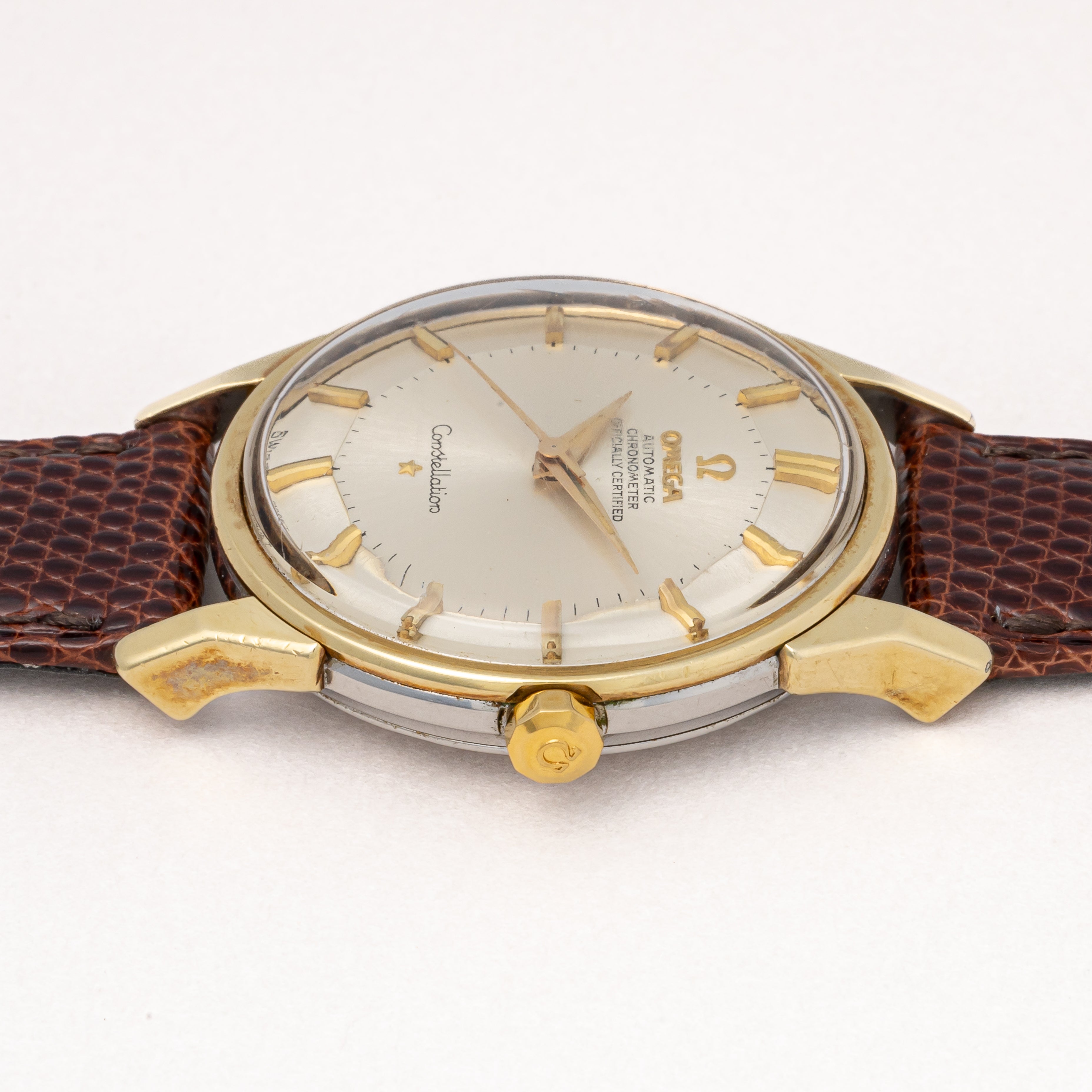 オメガ コンステレーション 12角 パイパンダイヤル 1965年製 金張り Ref.167.005 純正尾錠付き