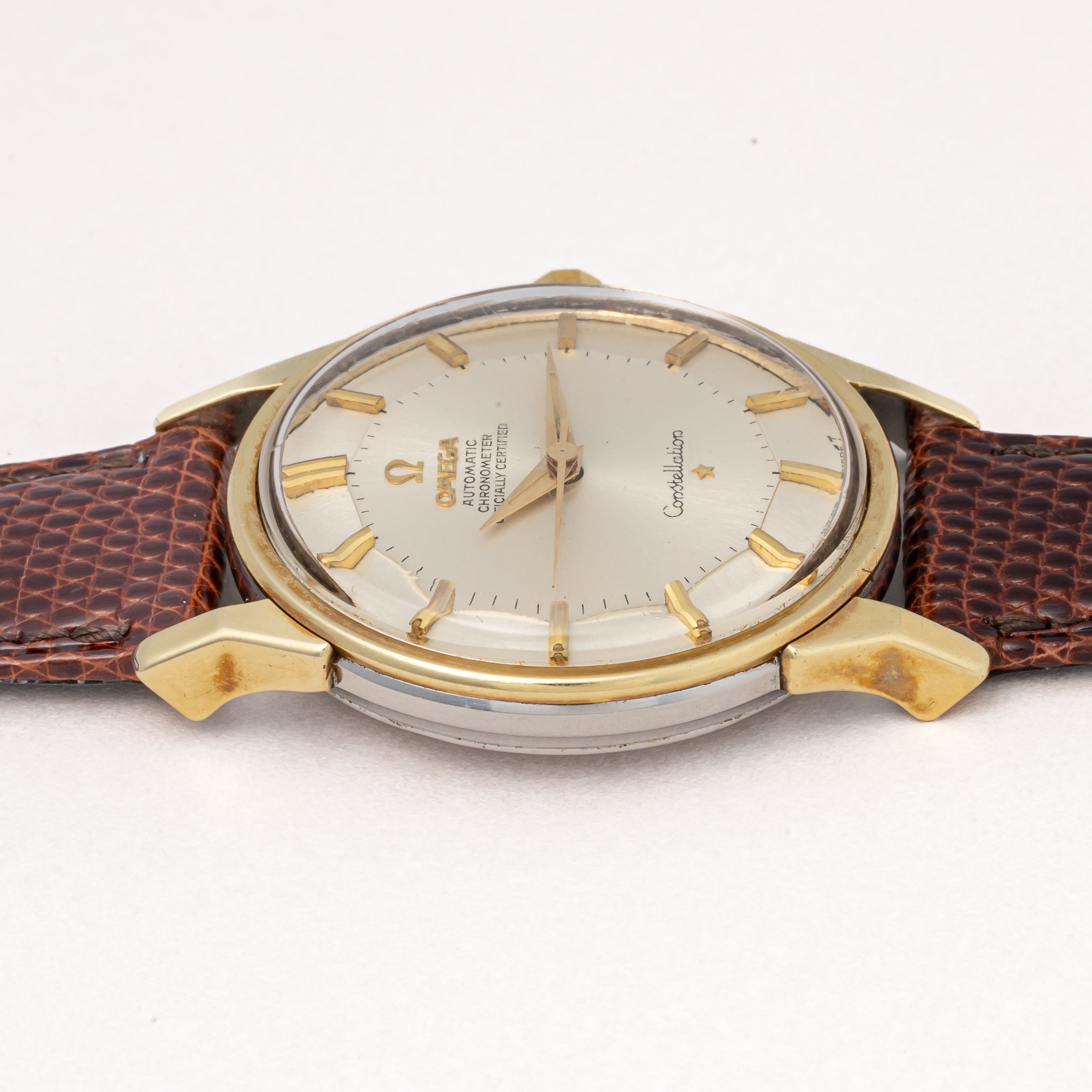 オメガ コンステレーション 12角 パイパンダイヤル 1965年製 金張り Ref.167.005 純正尾錠付き