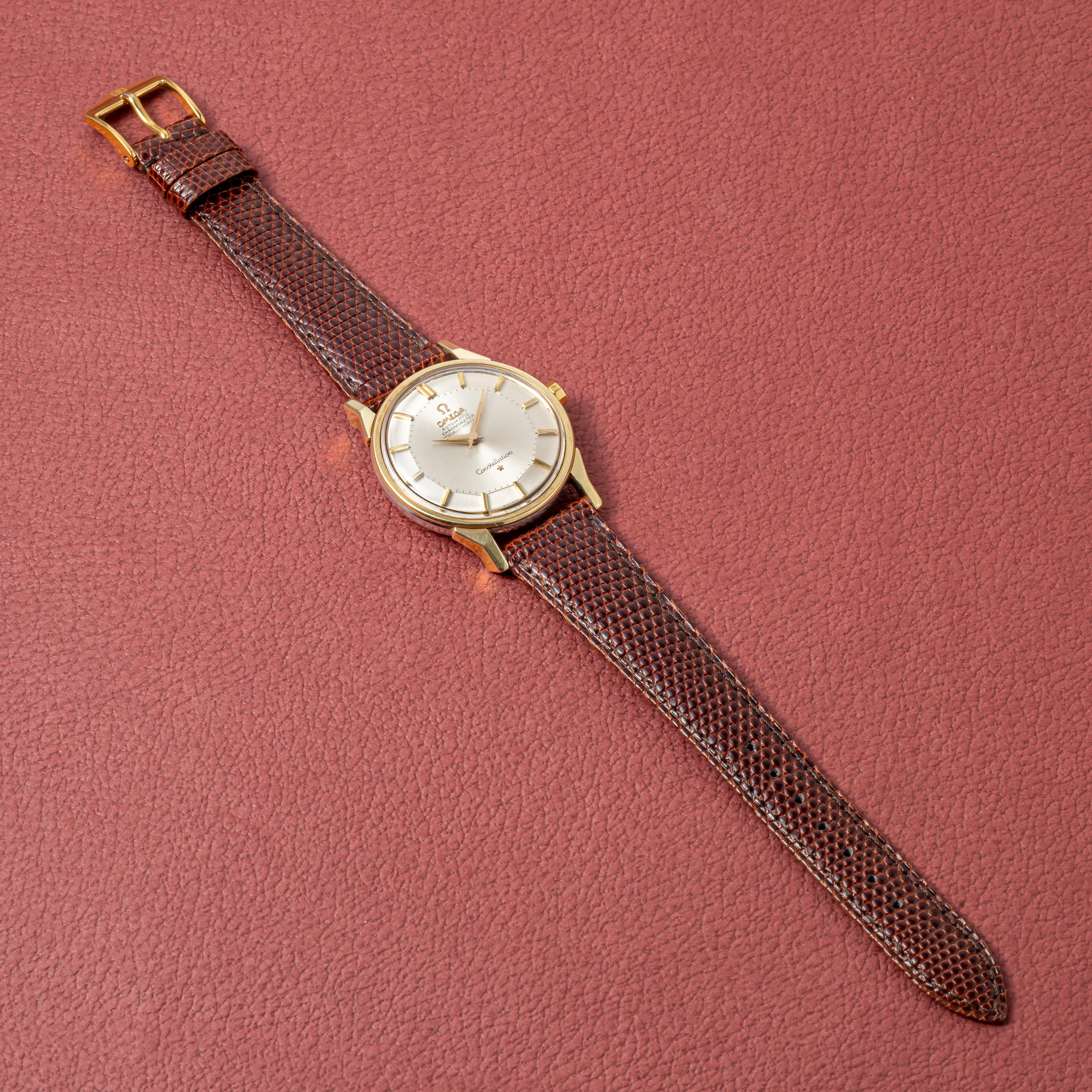 オメガ コンステレーション 12角 パイパンダイヤル 1965年製 金張り Ref.167.005 純正尾錠付き