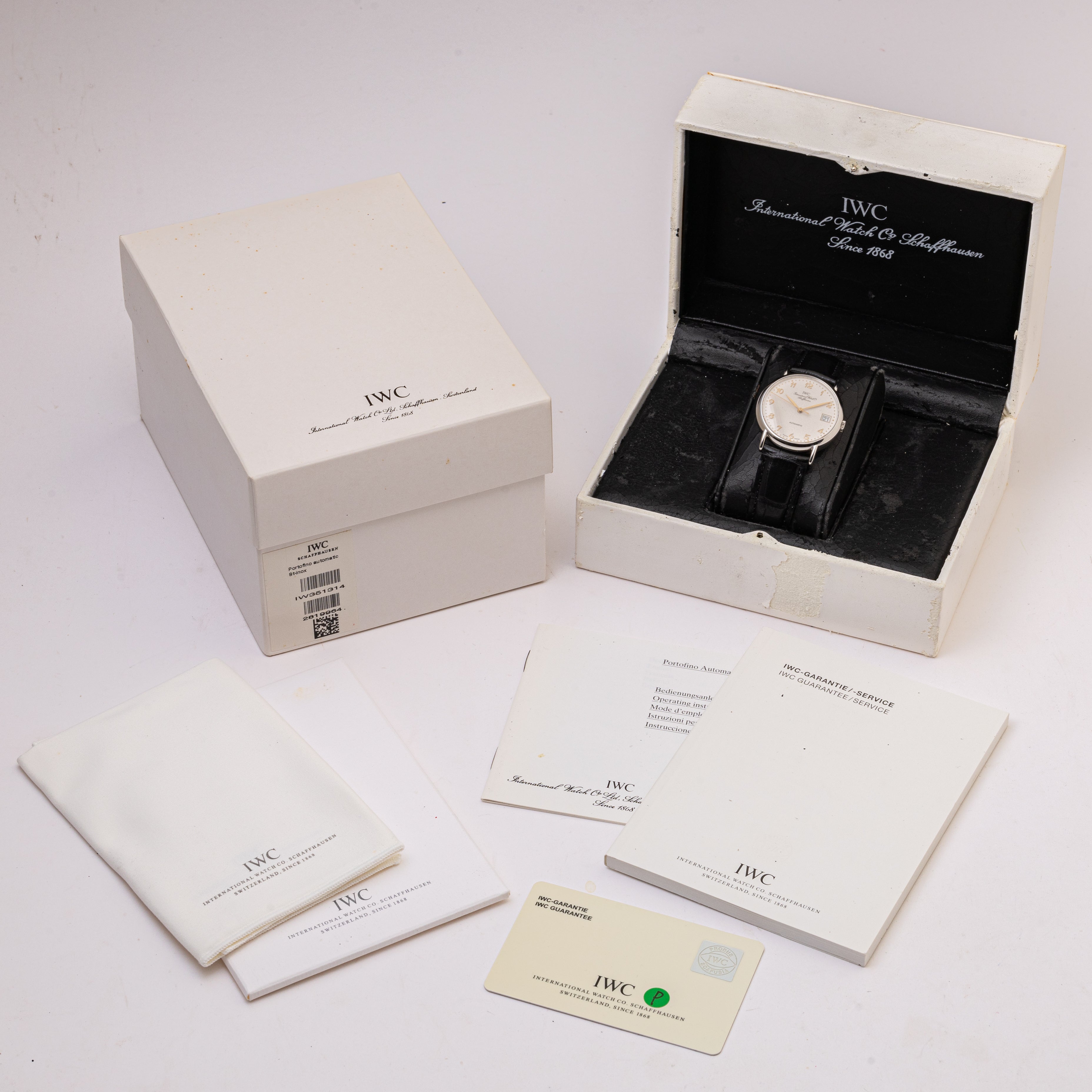 ポートフィノ 2002年製 デイト アラビアダイヤル 箱、ギャラ、説明書付き