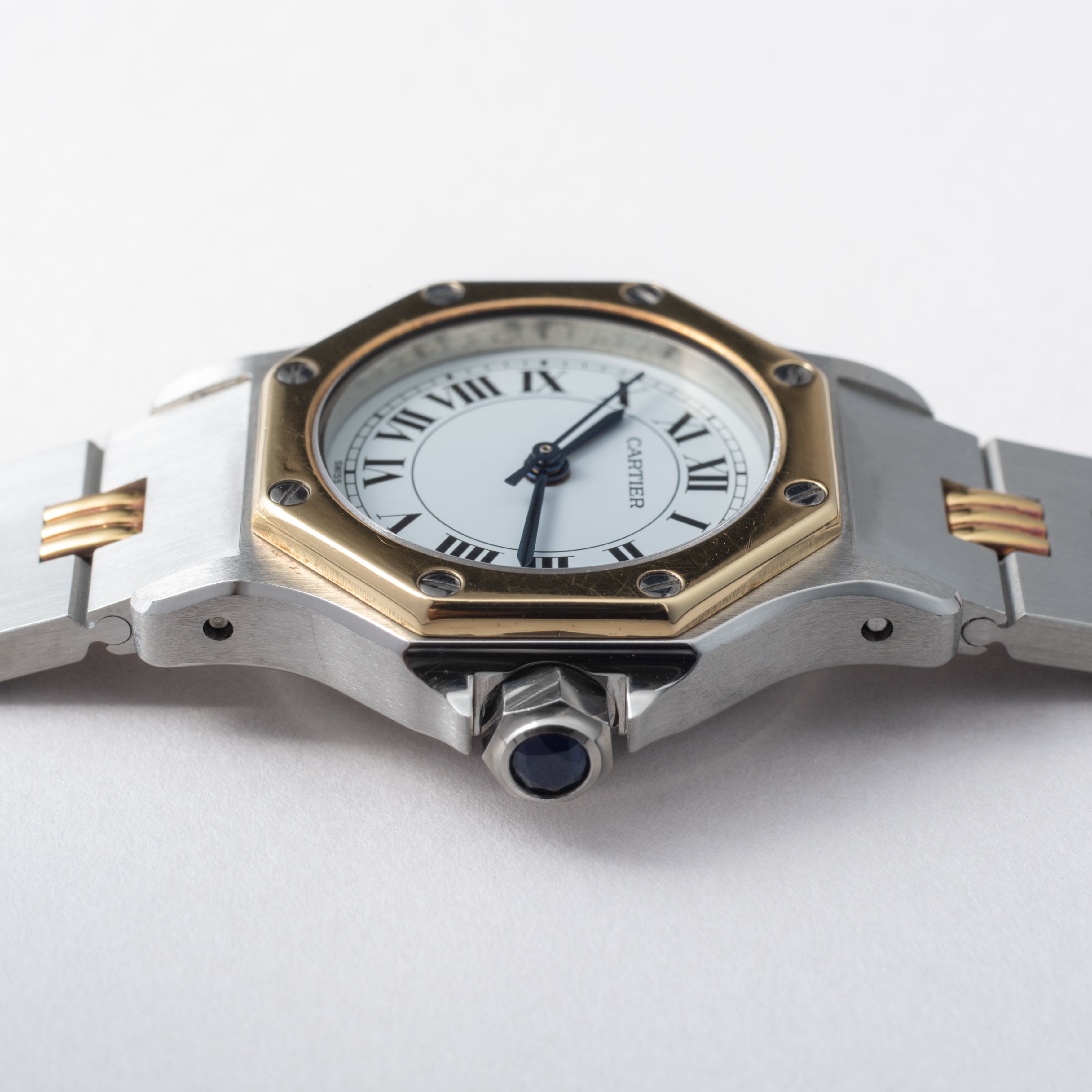 カルティエ サントス オクタゴン SMサイズ コンビ 1980年代 箱、ギャラ付き