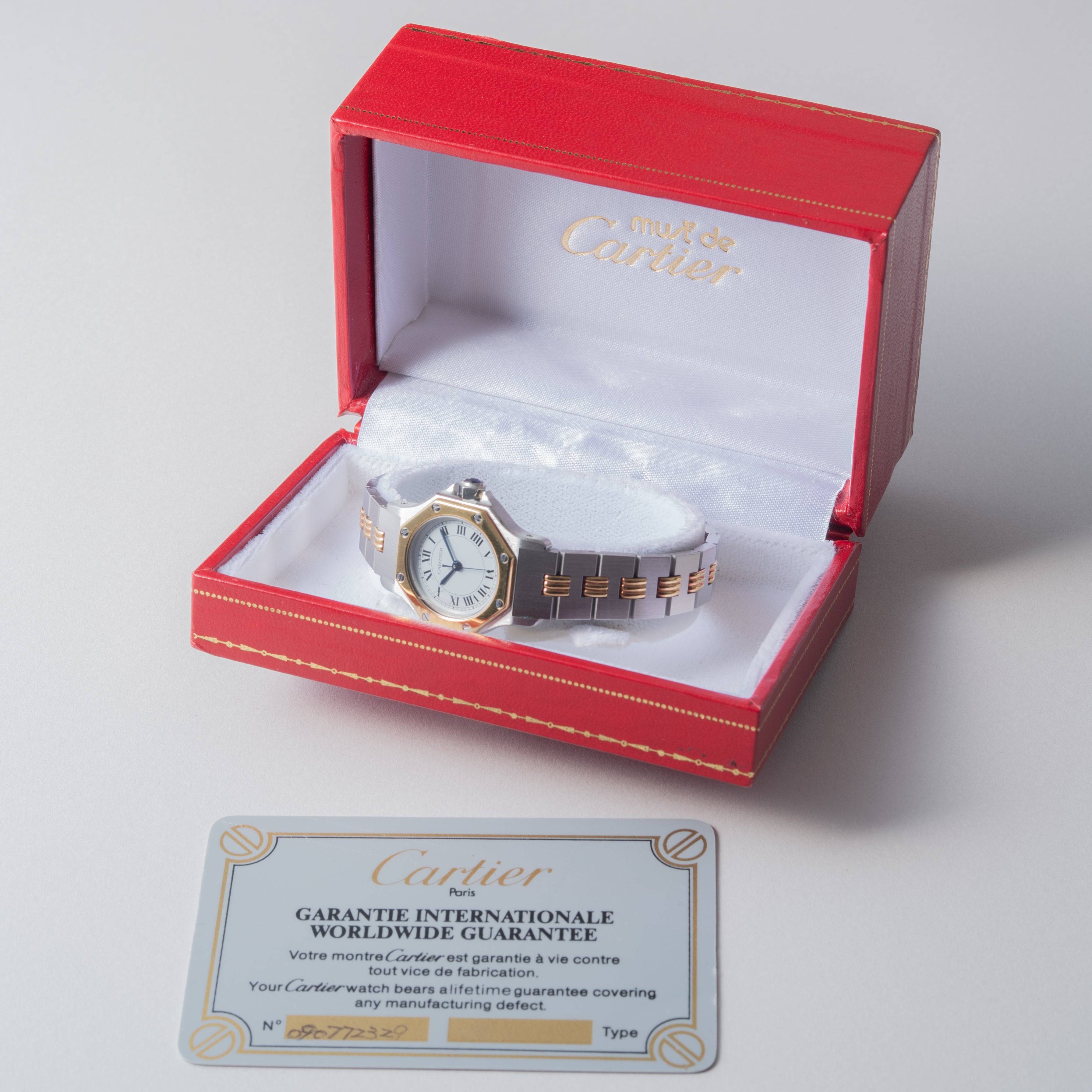 カルティエ サントス オクタゴン SMサイズ コンビ 1980年代 箱、ギャラ付き