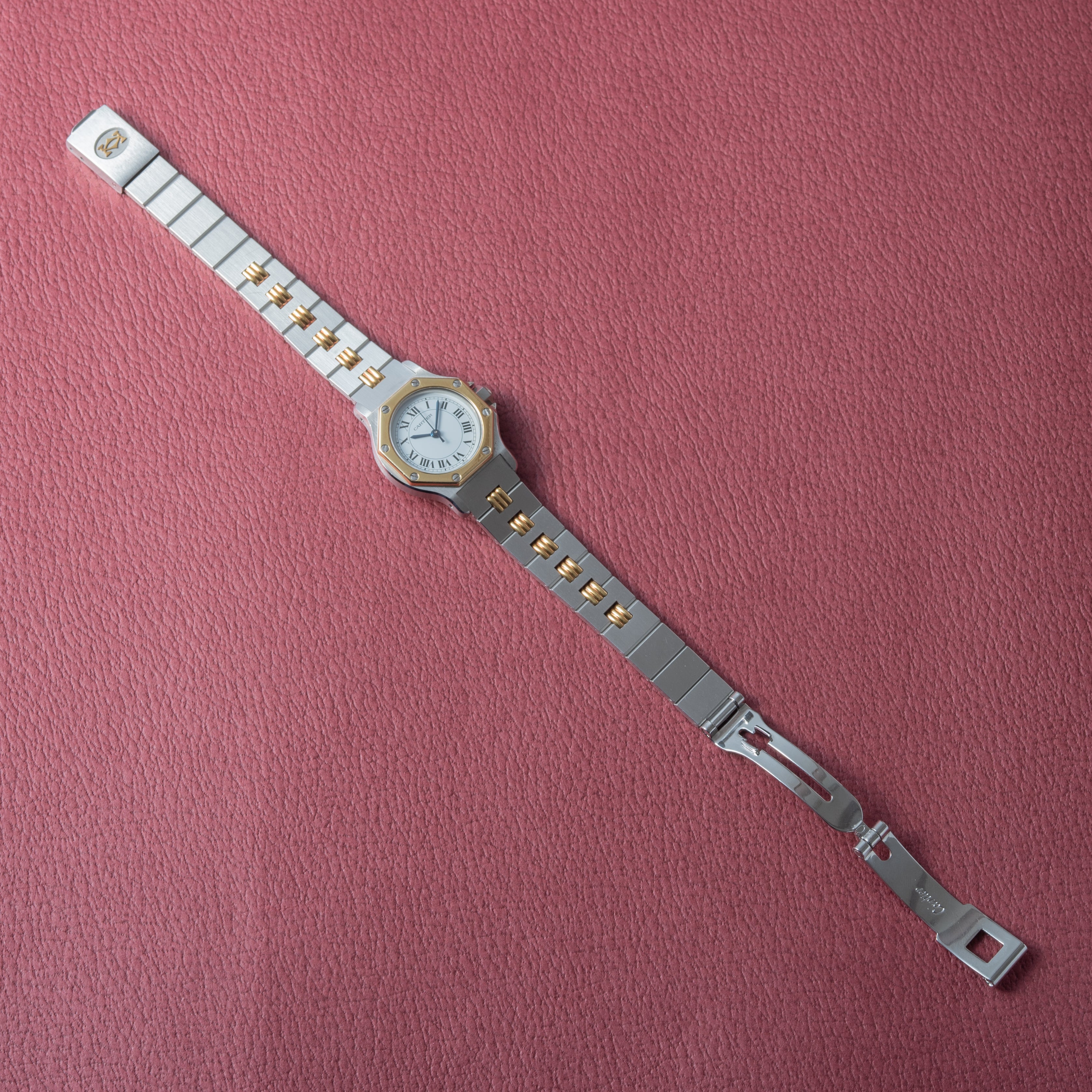 カルティエ サントス オクタゴン SMサイズ コンビ 1980年代 箱、ギャラ付き