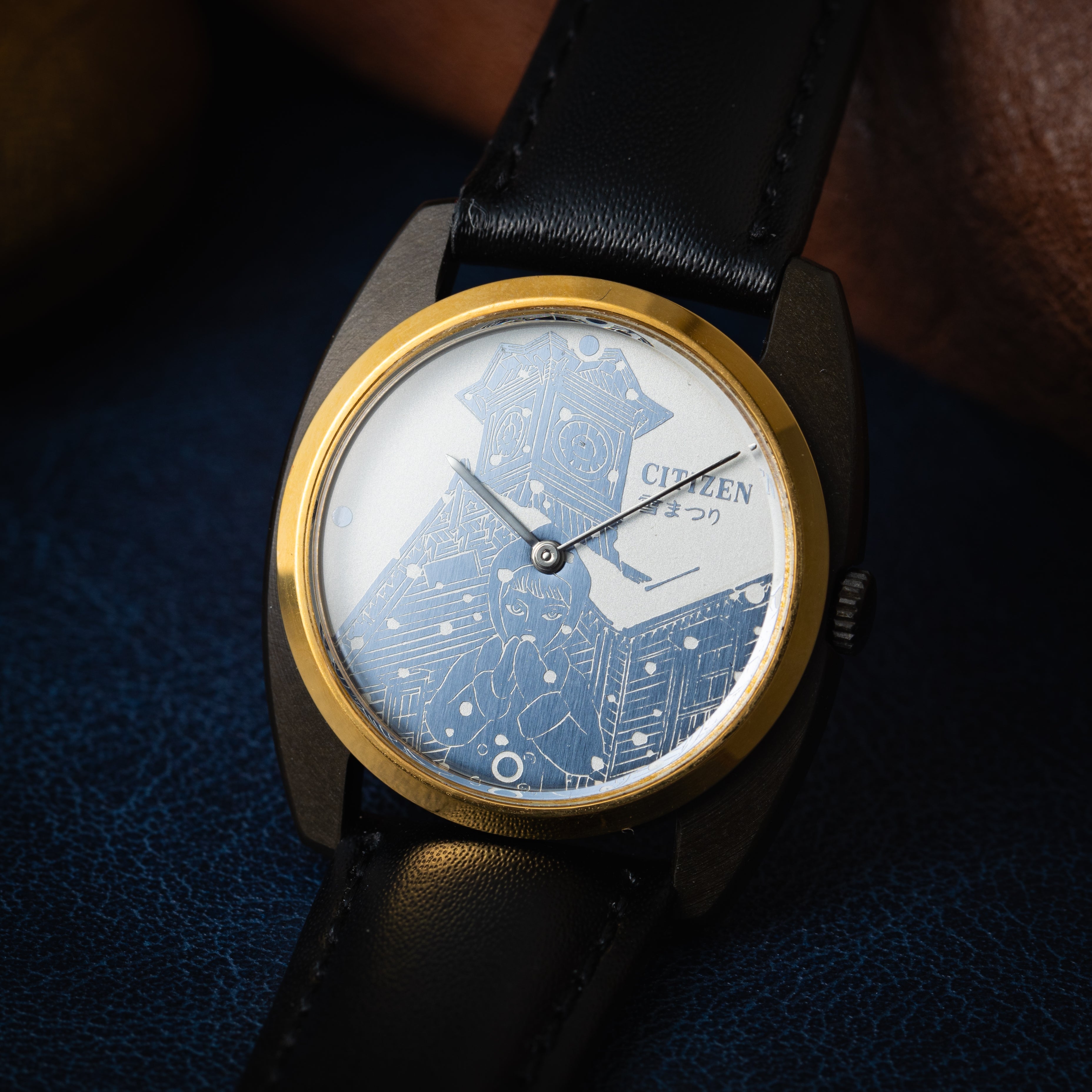 シチズン 雪祭り 1973年製 手巻き Ref.4-674626TA ブラックケース