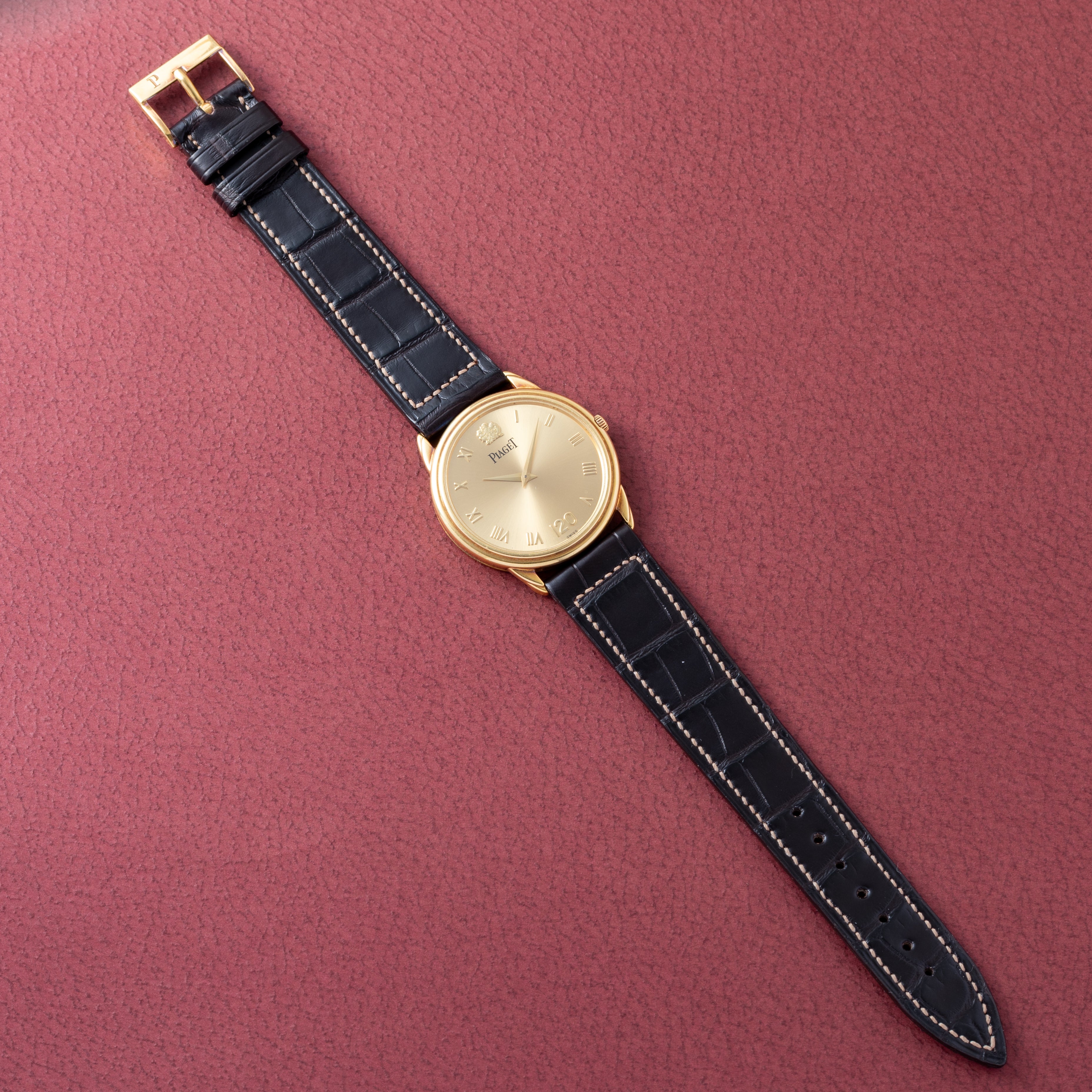 ピアジェ ラウンドケース 18金無垢 1994年製 手巻き 120周年記念 99本限定モデル 純正尾錠付き