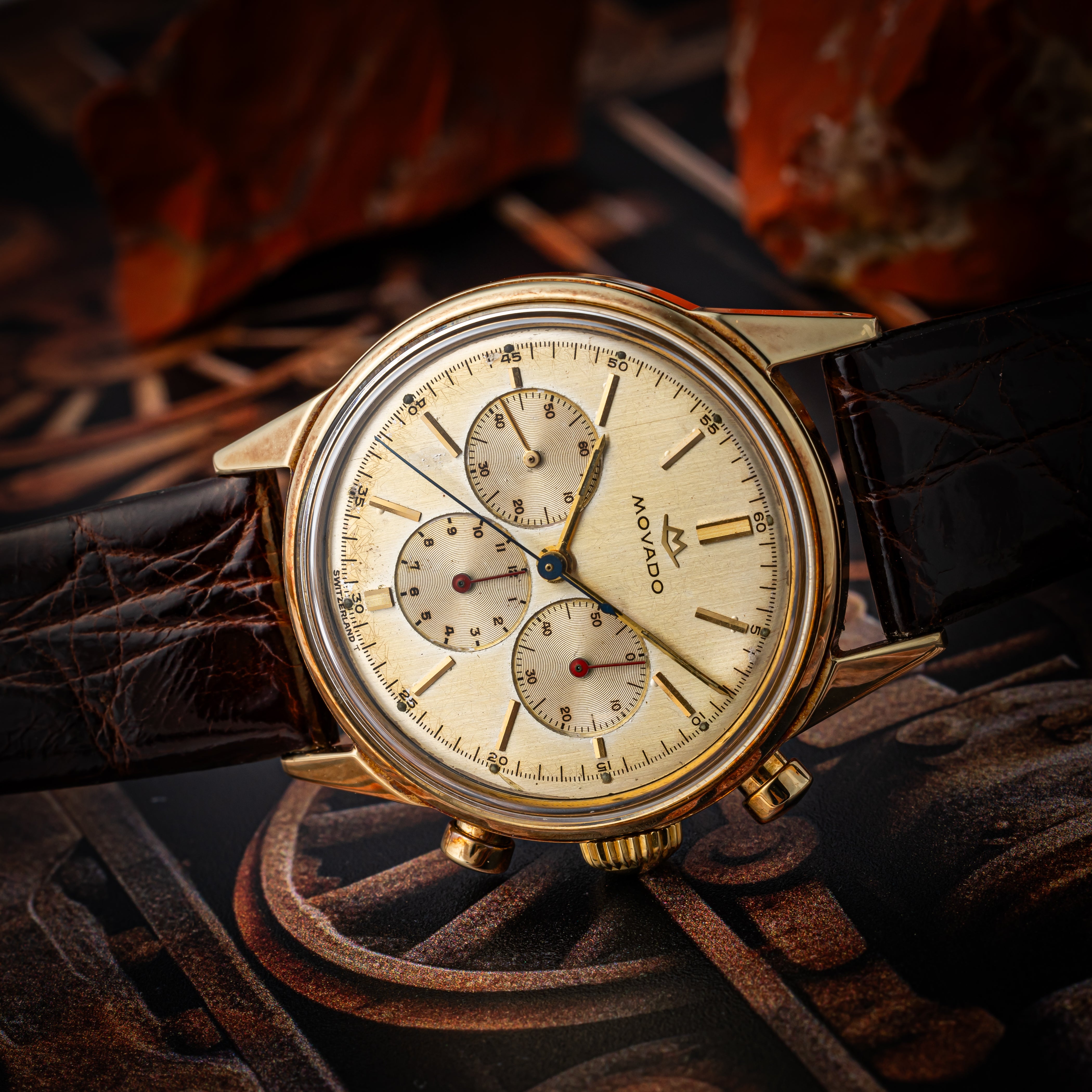 モバード 3レジスタークロノグラフ 14金無垢ケース 1960年代 Cal.95M