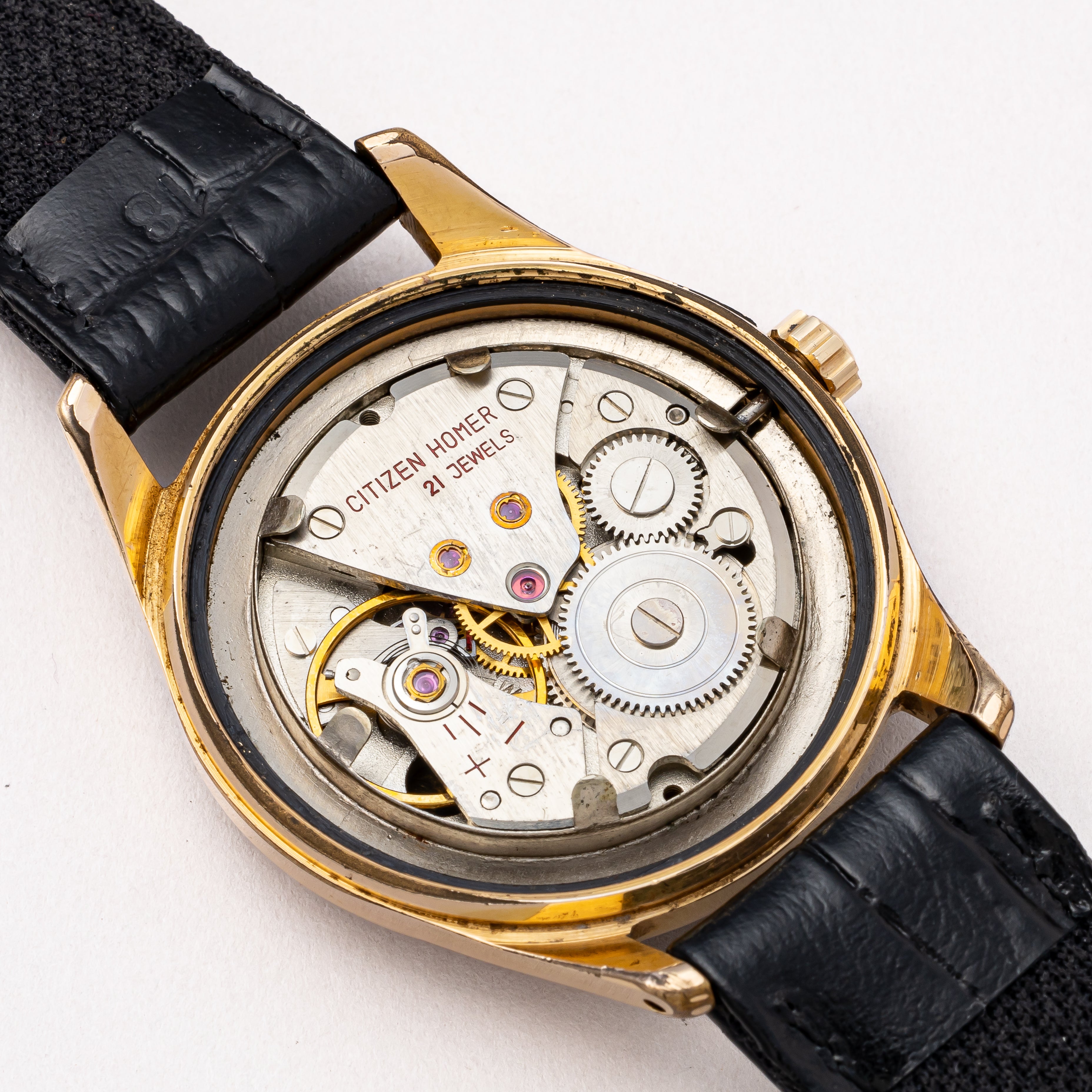 シチズン ホーマー パラウォーター グッピー 1960年代製 金張り ブラックミラーダイヤル スクリューバック