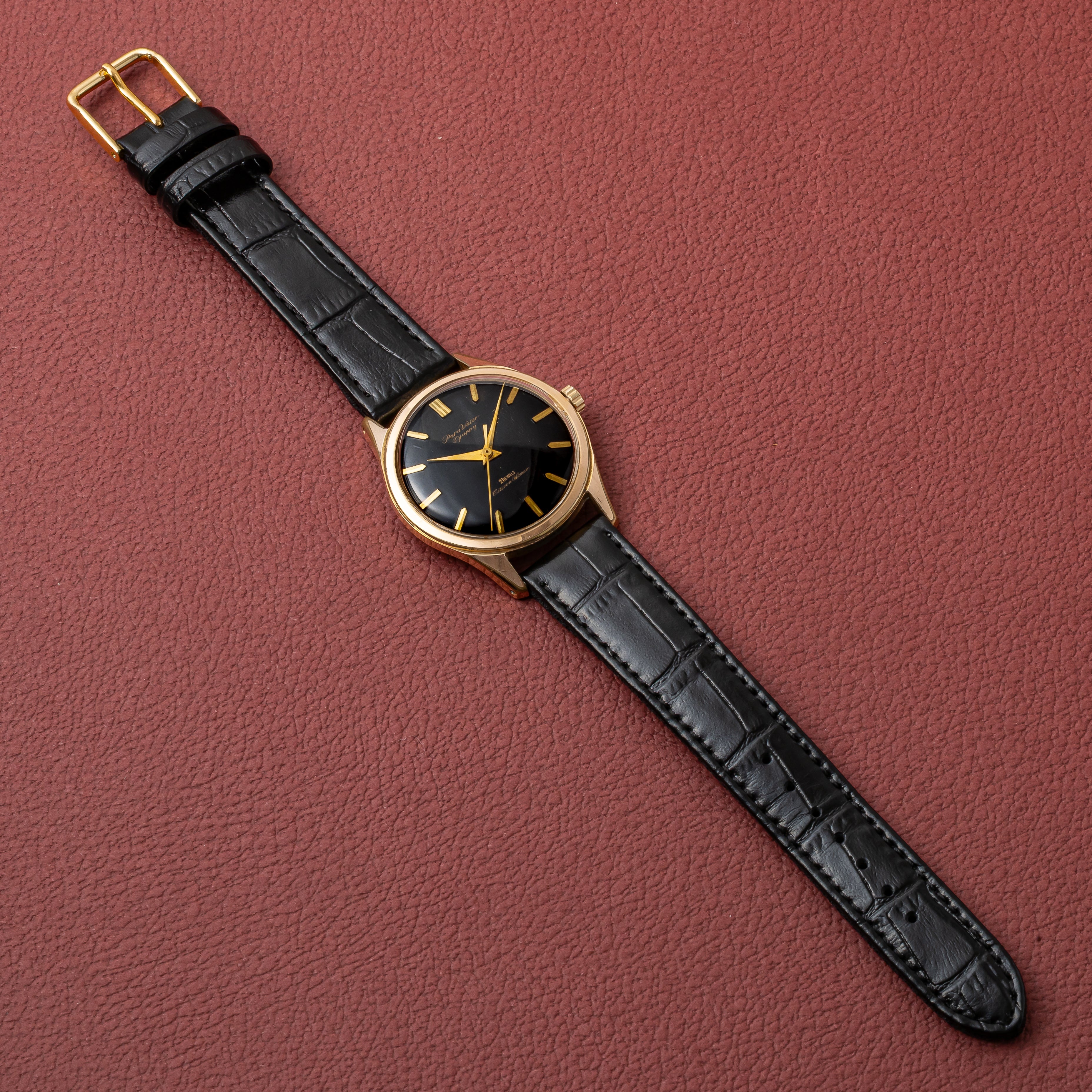 シチズン ホーマー パラウォーター グッピー 1960年代製 金張り ブラックミラーダイヤル スクリューバック