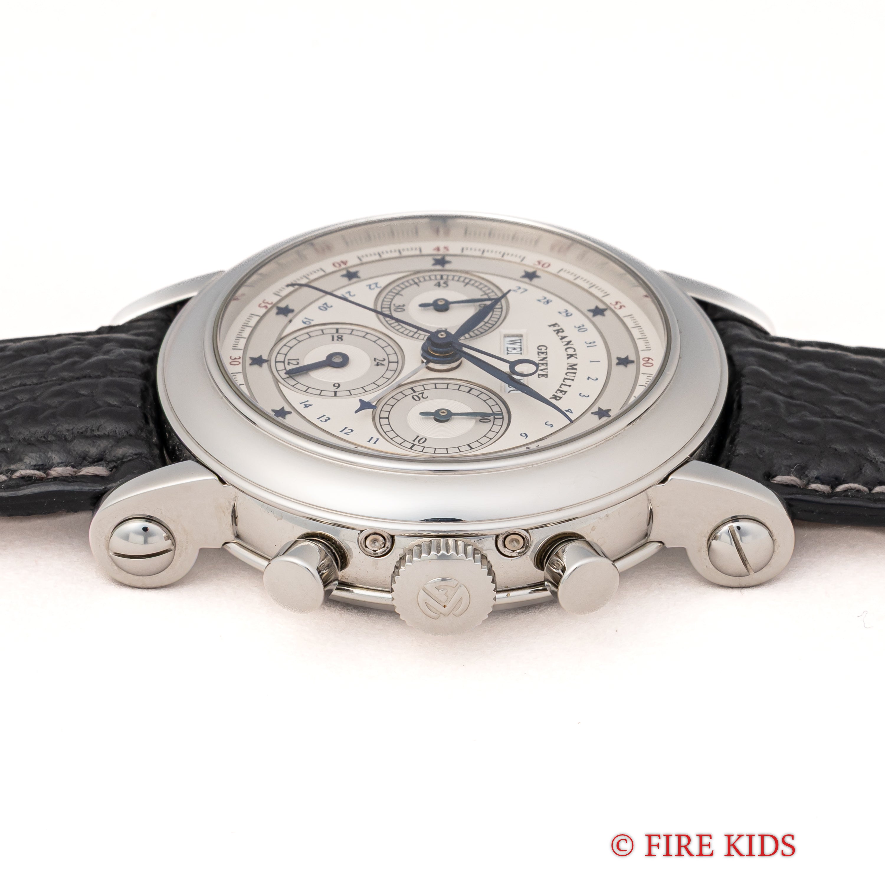 フランクミュラー スターダイヤル トリプルカレンダークロノグラフ Ref.7000CC 手巻き 1990年代製 箱、ギャラ、オリジナル革ベルト、純正尾錠付き