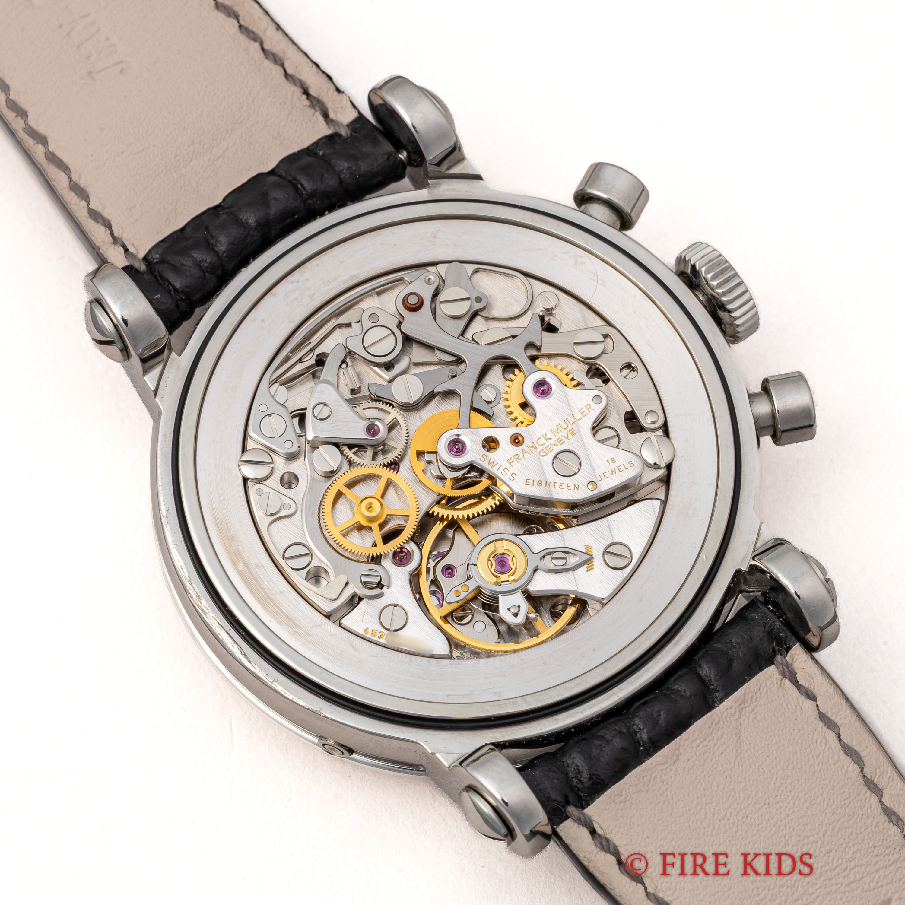 フランクミュラー スターダイヤル トリプルカレンダークロノグラフ Ref.7000CC 手巻き 1990年代製 箱、ギャラ、オリジナル革ベルト、純正尾錠付き