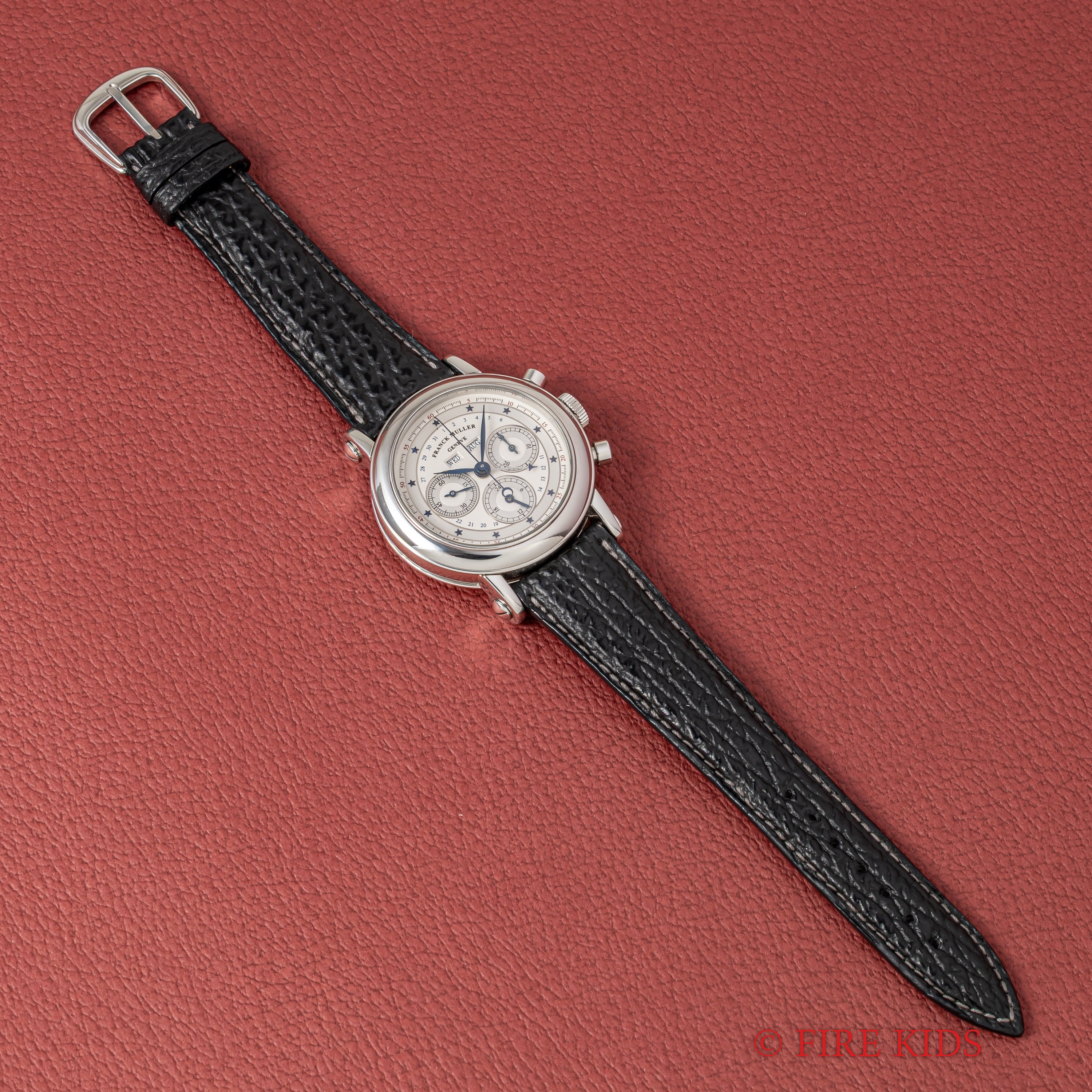 フランクミュラー スターダイヤル トリプルカレンダークロノグラフ Ref.7000CC 手巻き 1990年代製 箱、ギャラ、オリジナル革ベルト、純正尾錠付き