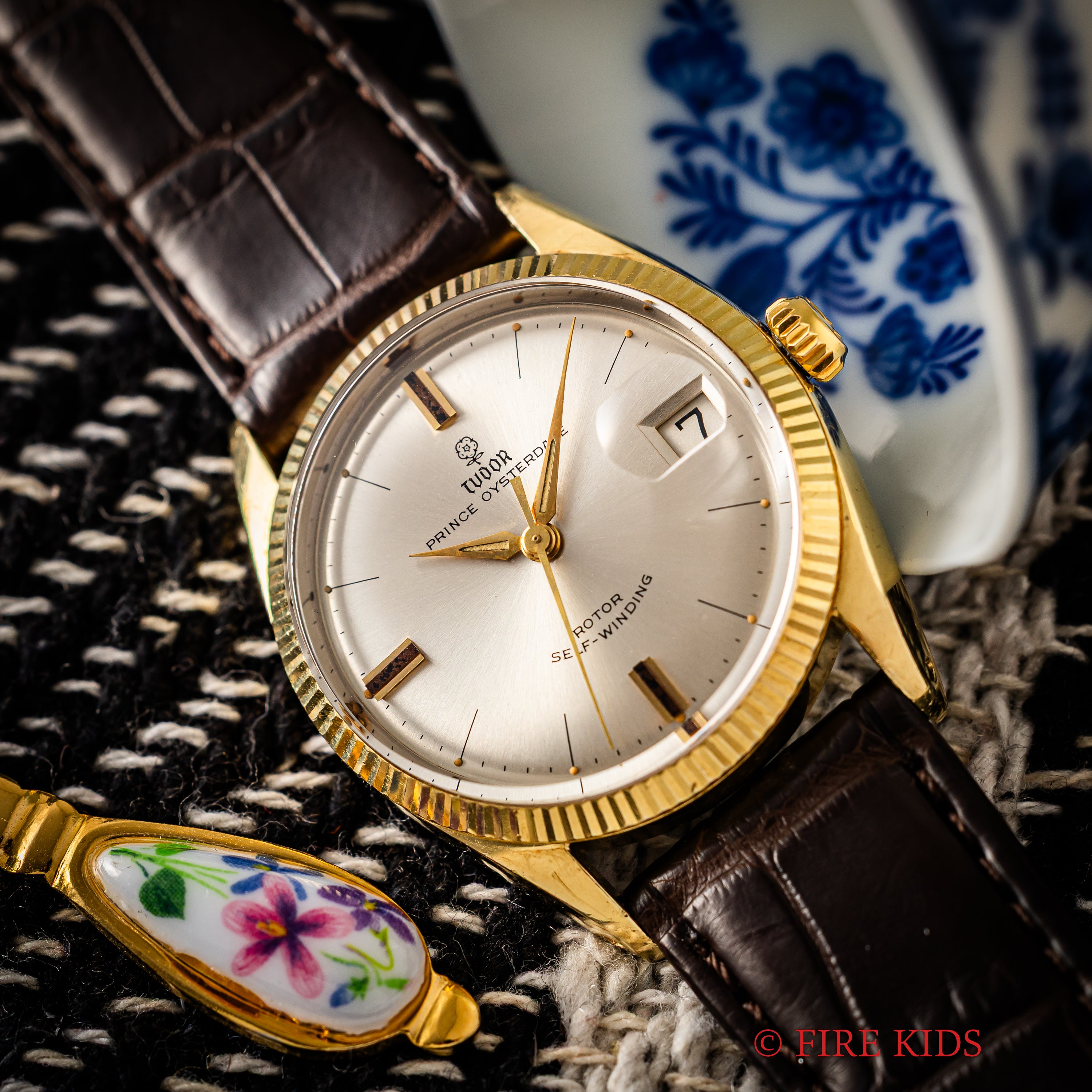 チューダー プリンスオイスターデイト 小バラ 金張り 1963年製 王冠リューズ 自動巻 フルーテッドベゼル