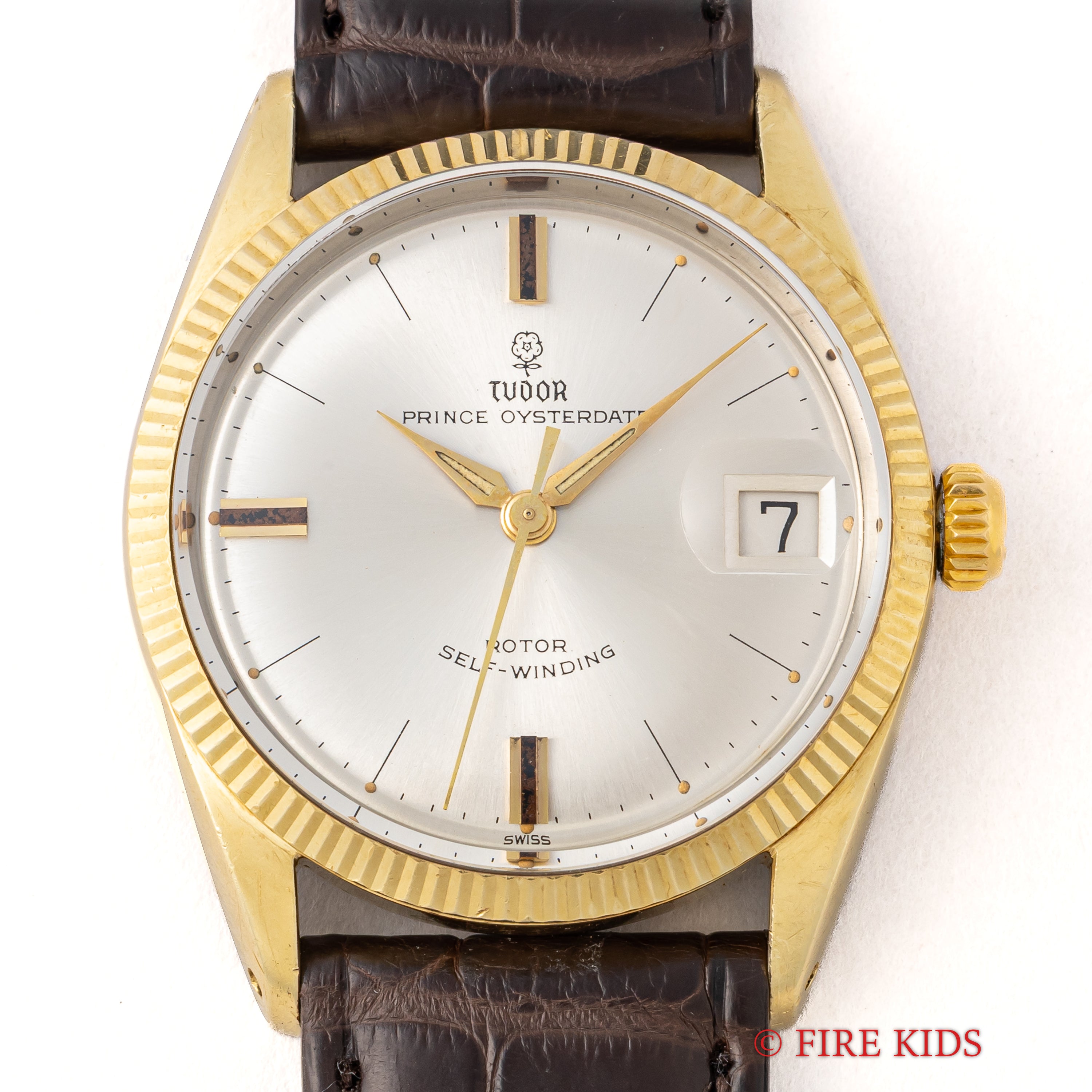 チューダー プリンスオイスターデイト 小バラ 金張り 1963年製 王冠リューズ 自動巻 フルーテッドベゼル