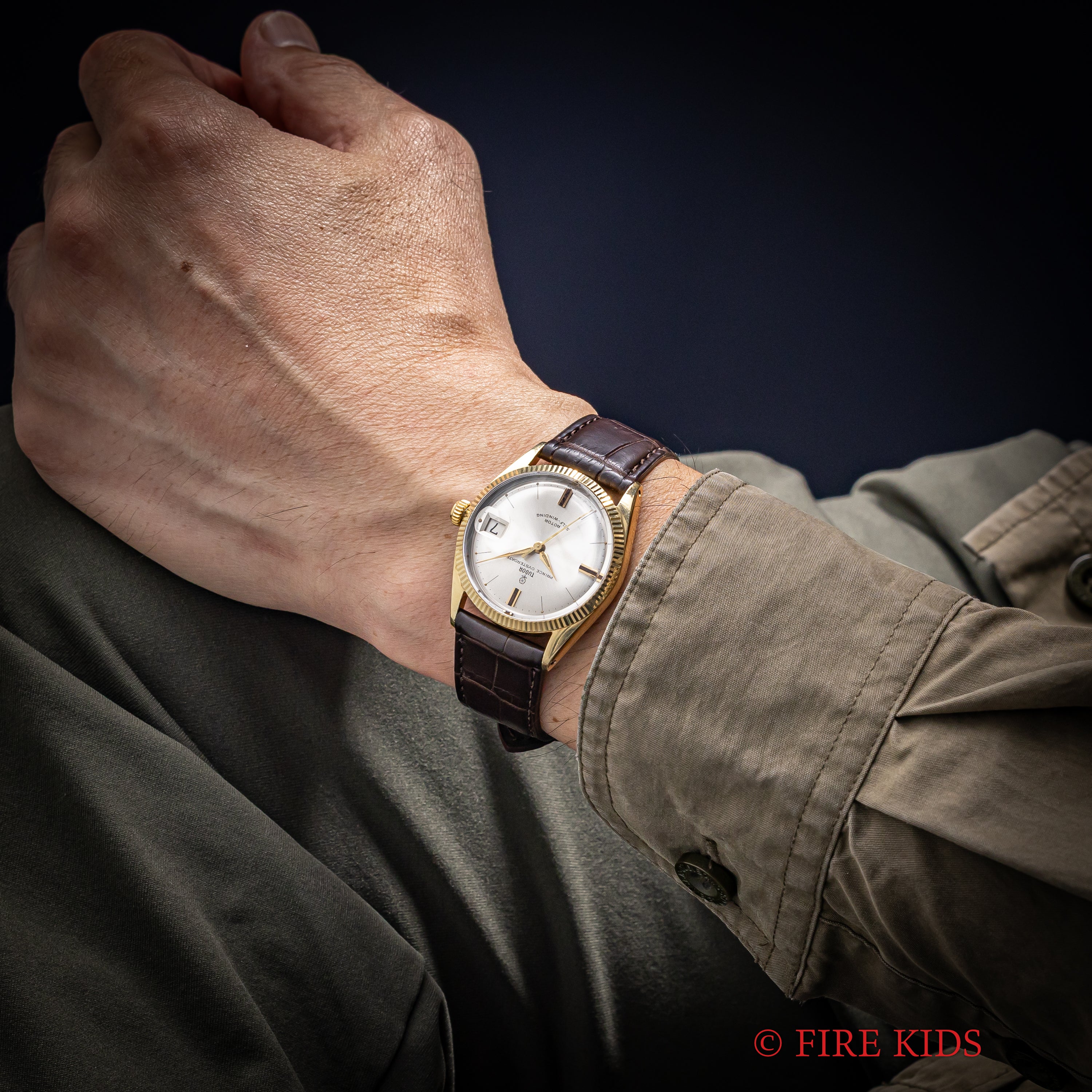 チューダー プリンスオイスターデイト 小バラ 金張り 1963年製 王冠リューズ 自動巻 フルーテッドベゼル