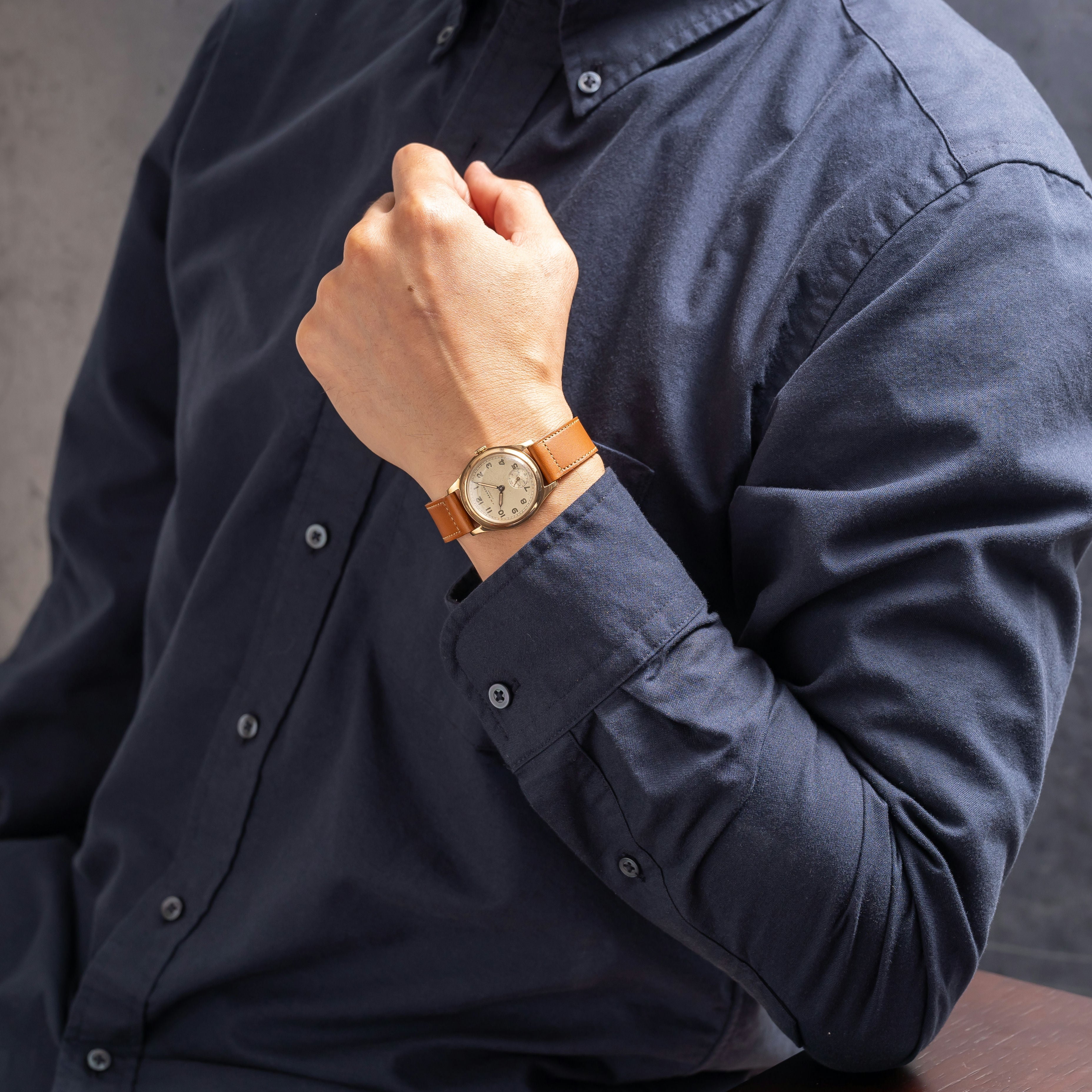 JWベンソン 手巻き スモールセコンド 9金無垢 1950年代