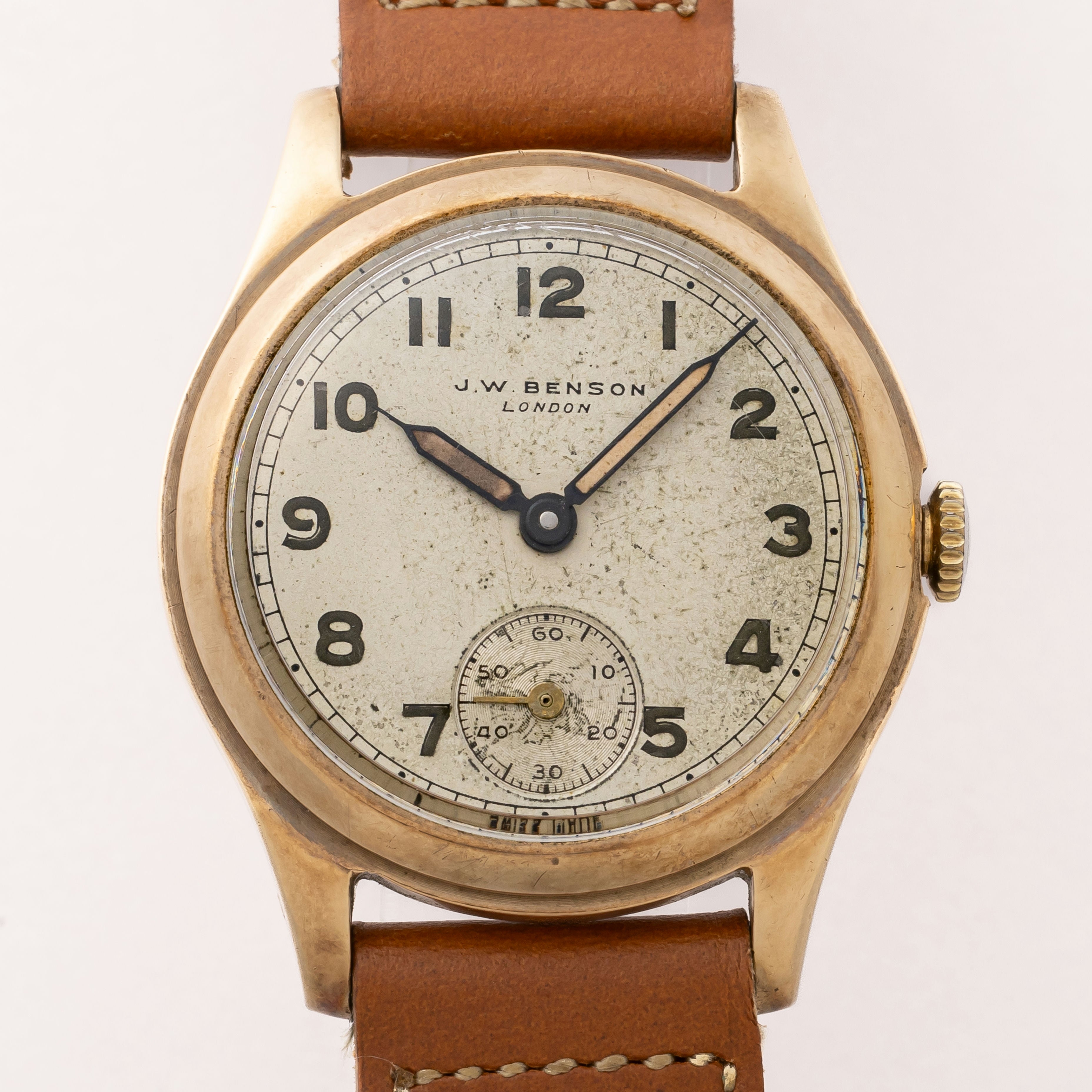 JWベンソン 手巻き スモールセコンド 9金無垢 1950年代