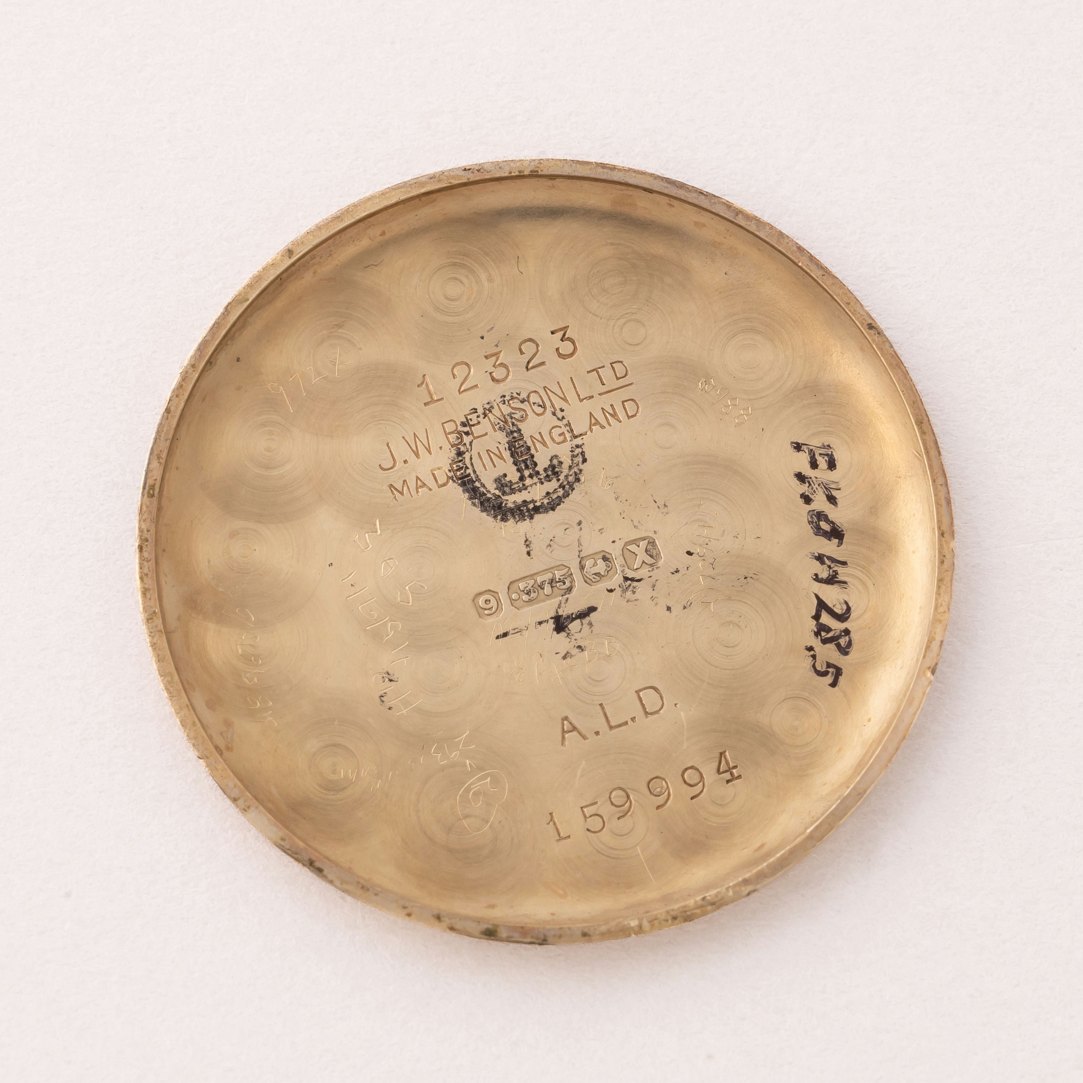 JWベンソン 手巻き スモールセコンド 9金無垢 1950年代