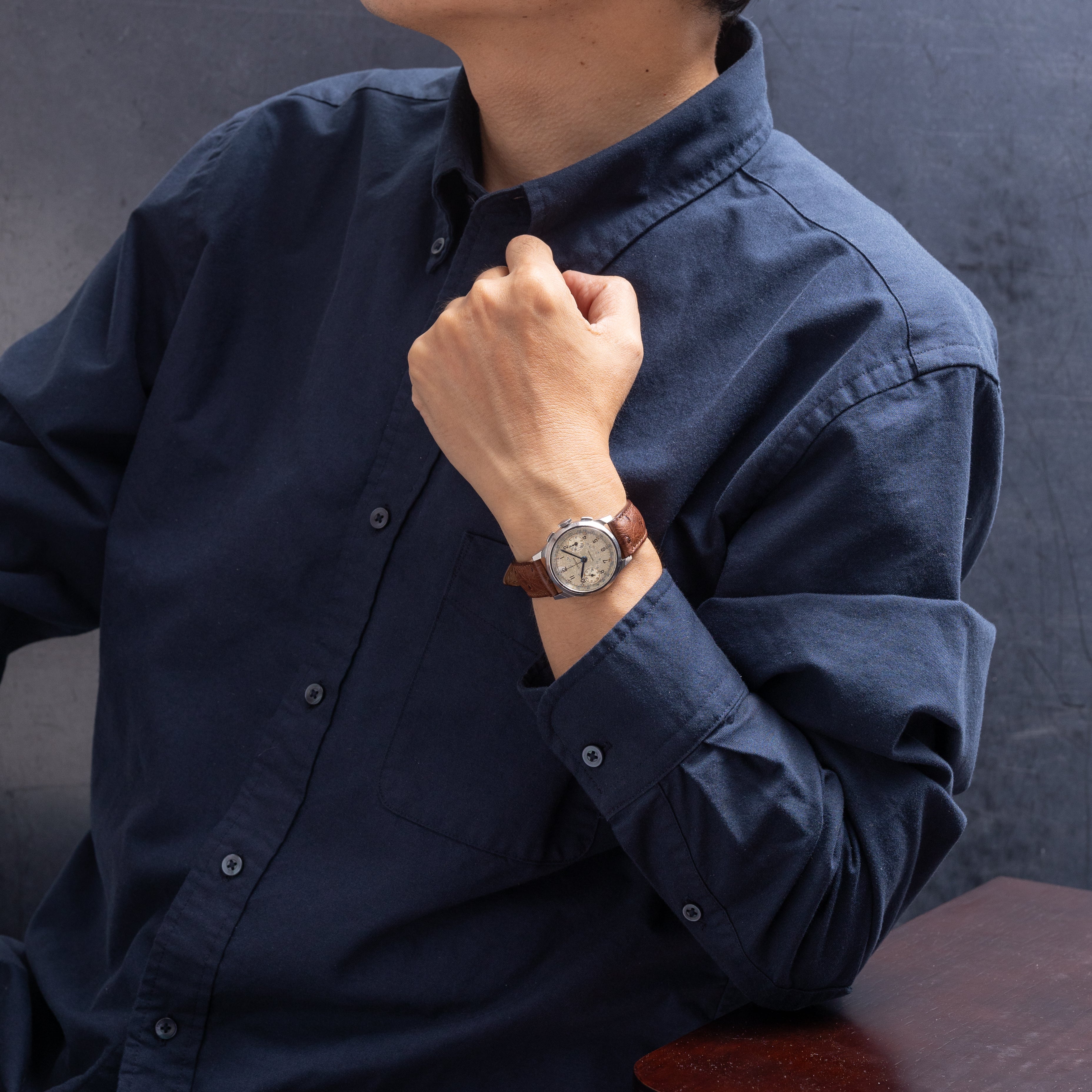 ライシャム 1940年代 2レジスタークロノグラフ Cal.バルジューVZ