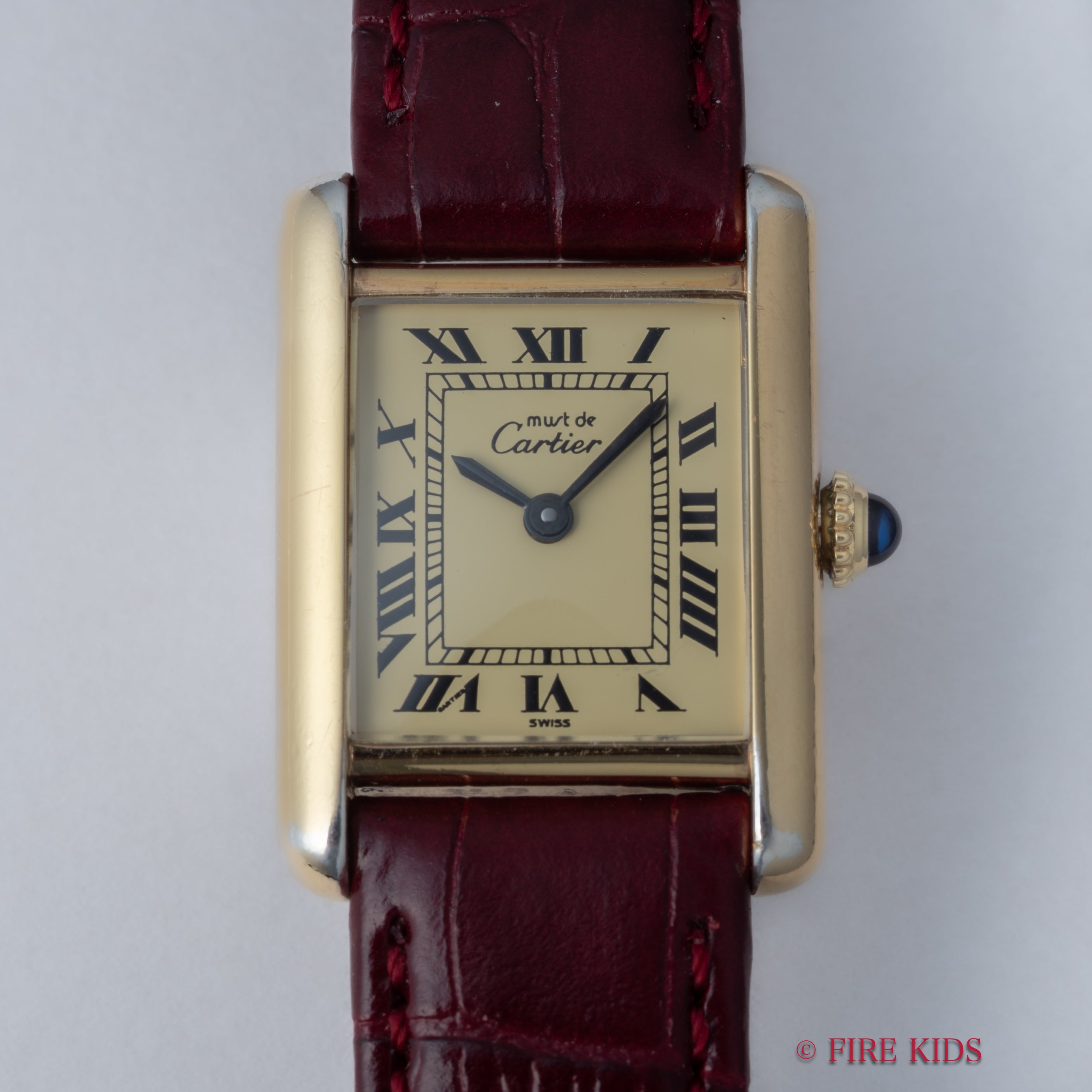 カルティエ マストタンク SMサイズ 手巻き 1980年代製 アイボリーローマンダイヤル 純正尾錠