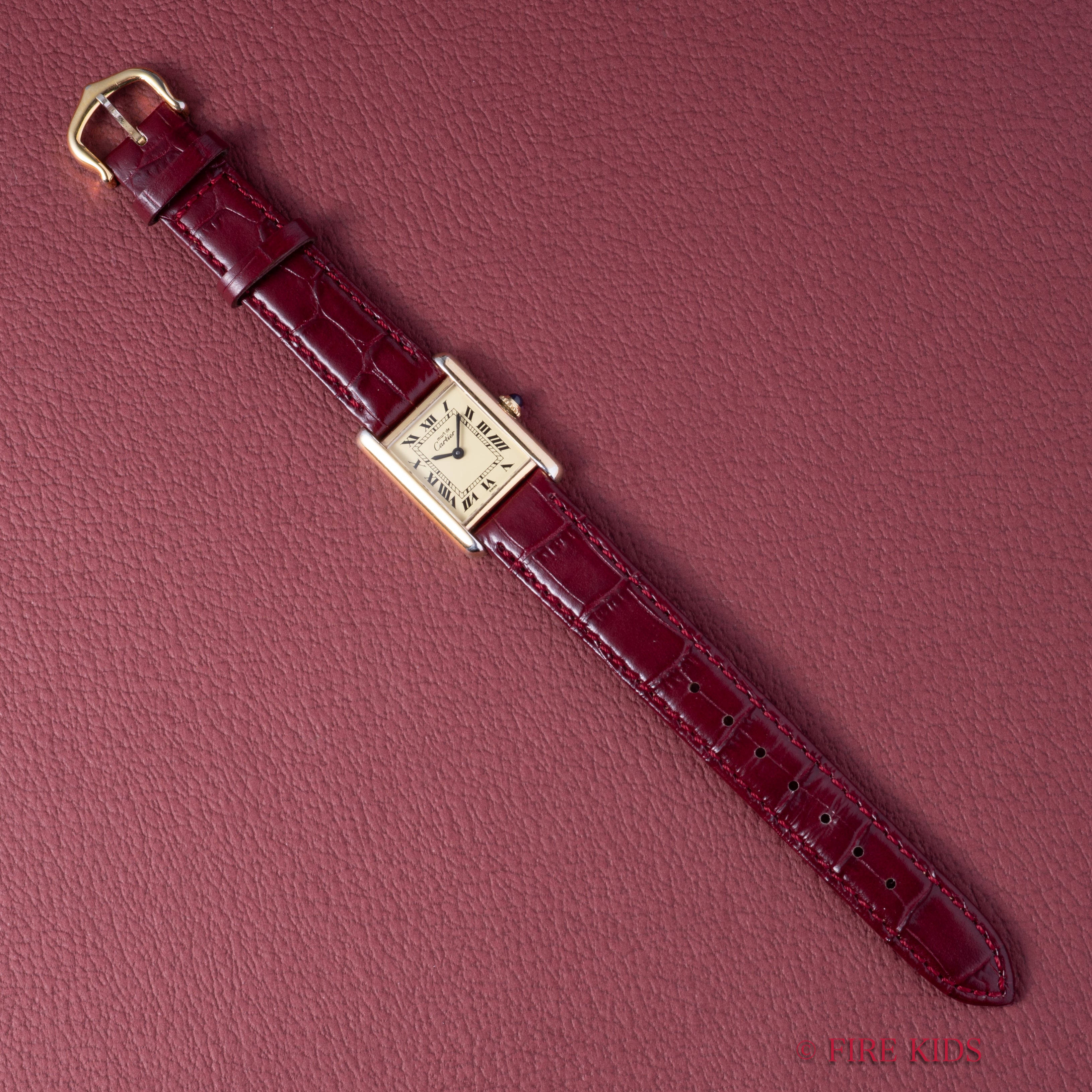 カルティエ マストタンク SMサイズ 手巻き 1980年代製 アイボリーローマンダイヤル 純正尾錠