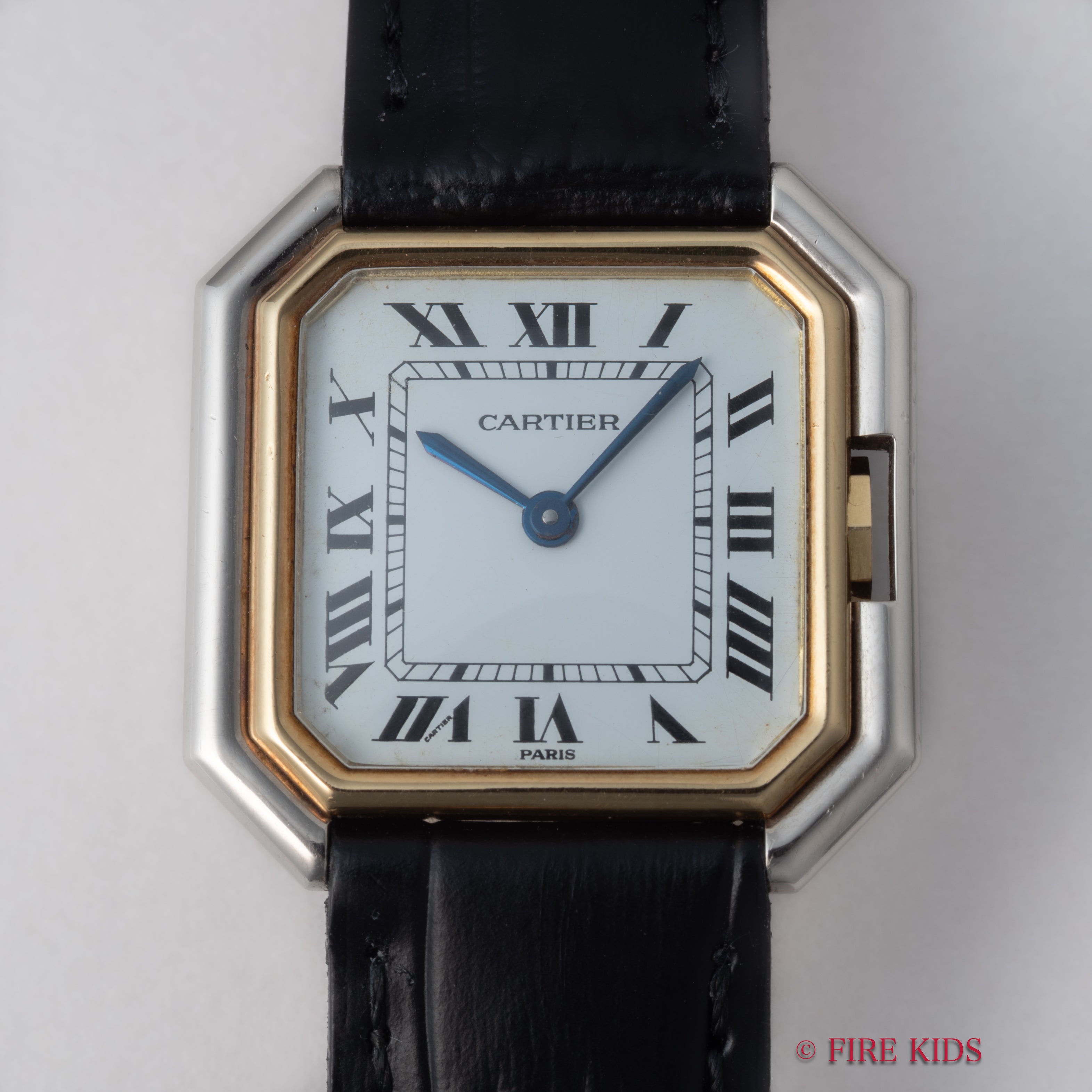 カルティエ サンチュール LMサイズ 手巻 WG+YGコンビ 1980年代製 PARISダイヤル 18KYG純正Dバックル