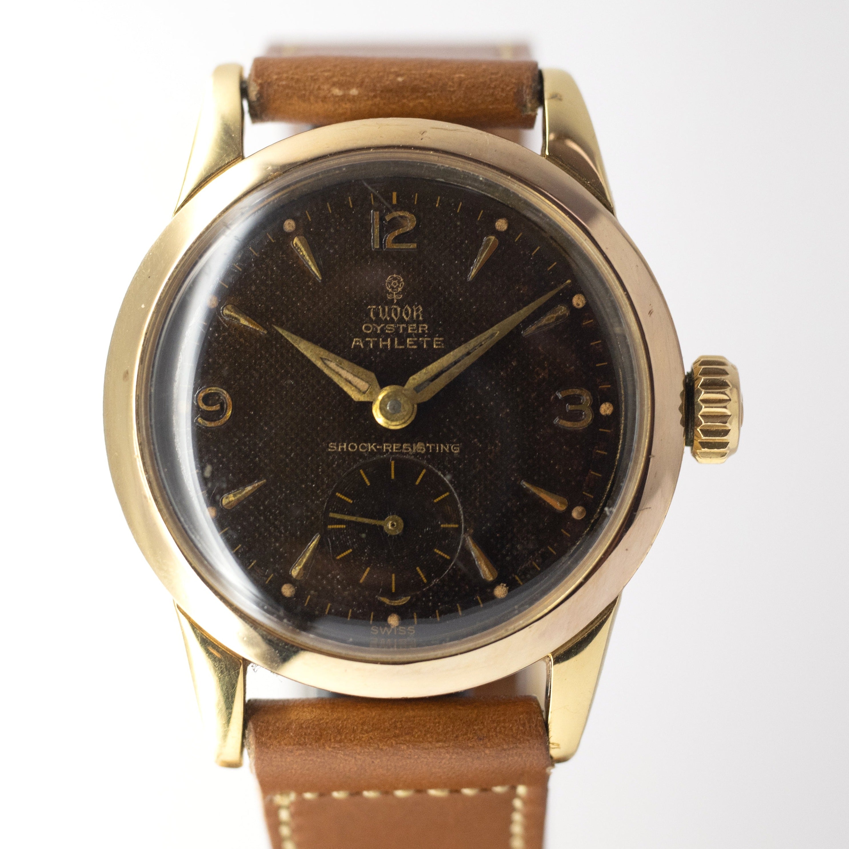 TUDOR オイスター アスリート 小薔薇 ハニカムブラウンダイヤル 1950年代