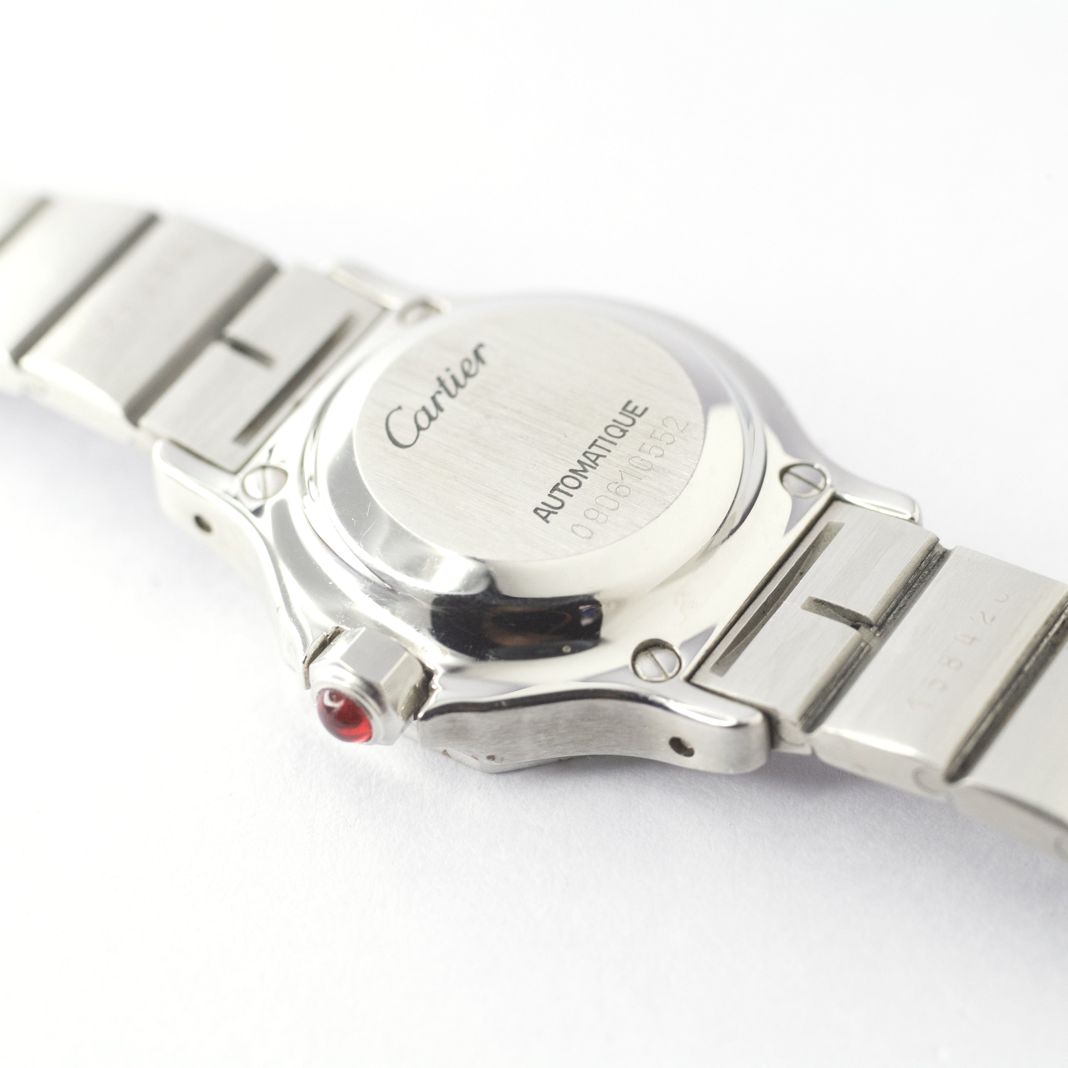 カルティエ サントスオクタゴン SM レディース ボルドーダイヤル 自動巻き 1980年代