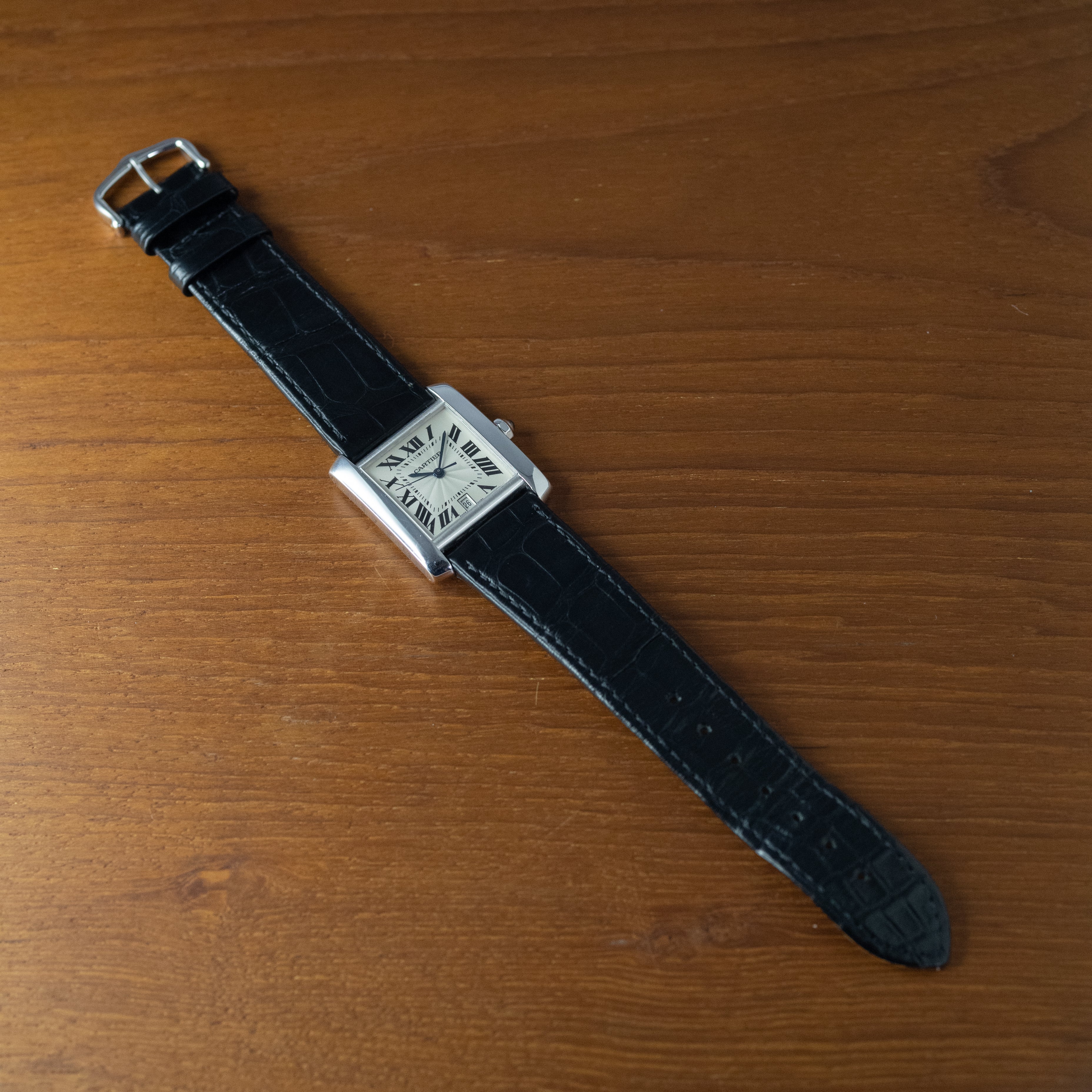 カルティエ タンクフランセーズ LM 18KWG 1990年代 自動巻き