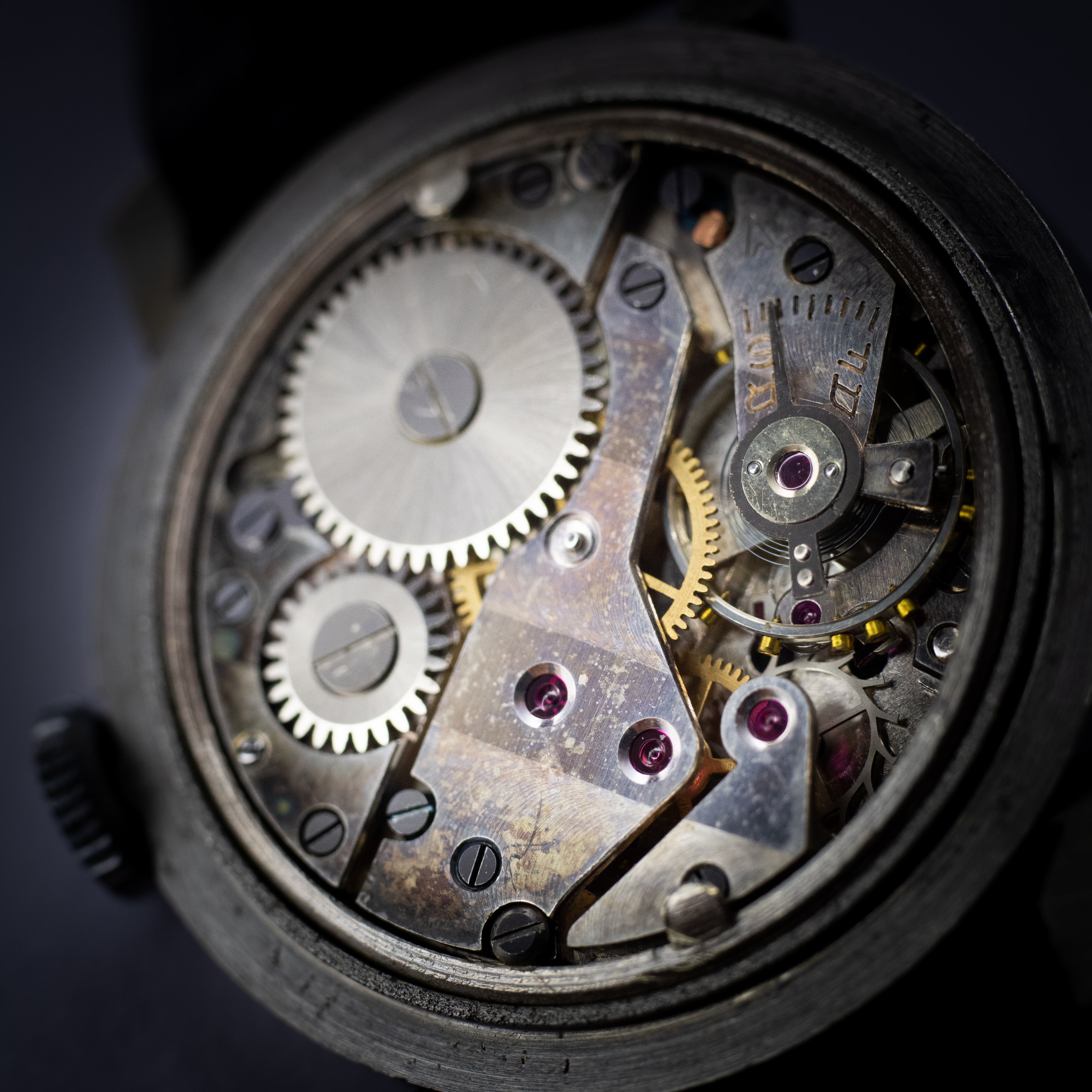 HUBER ブラックミラーダイヤル 1940年代製 フレキシブルラグ