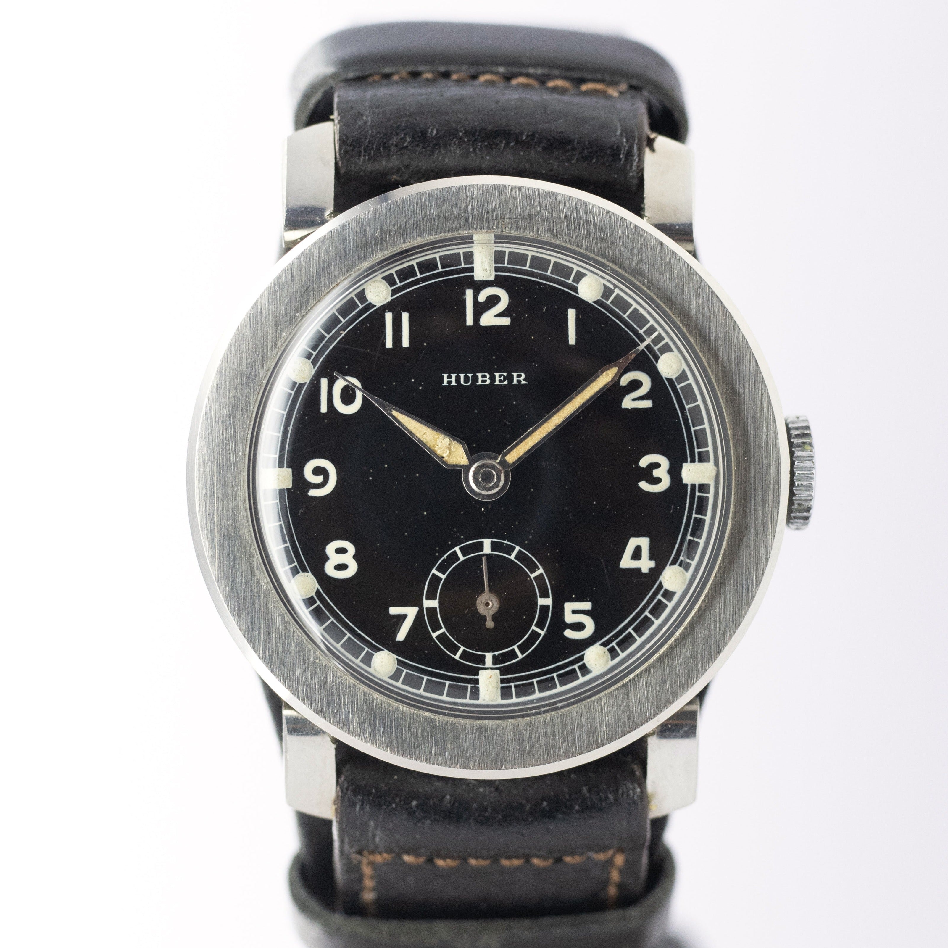 HUBER ブラックミラーダイヤル 1940年代製 フレキシブルラグ