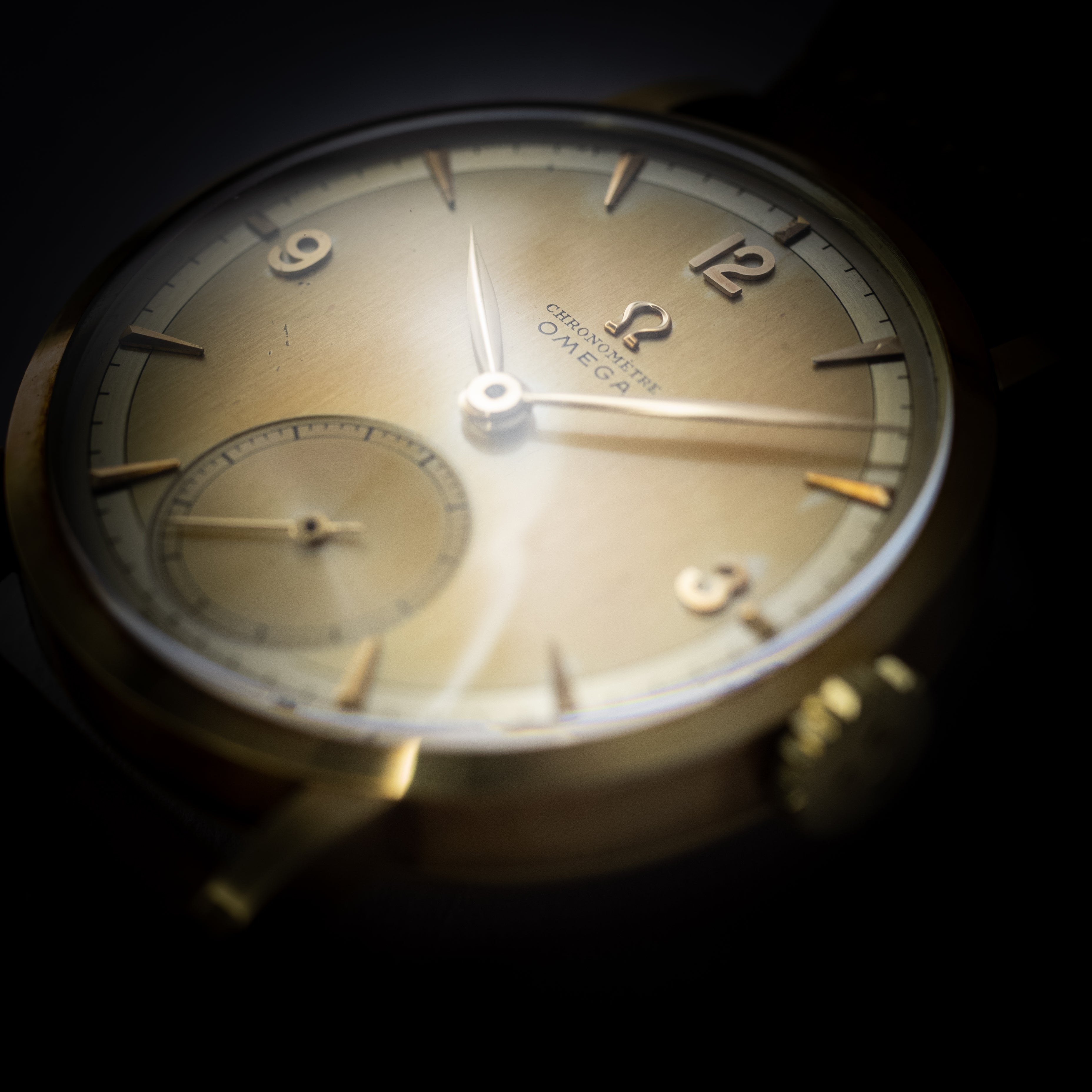 オメガ 30mmキャリバー クロノメーター Cal.30T2 RG 1944~46年製 14KYG