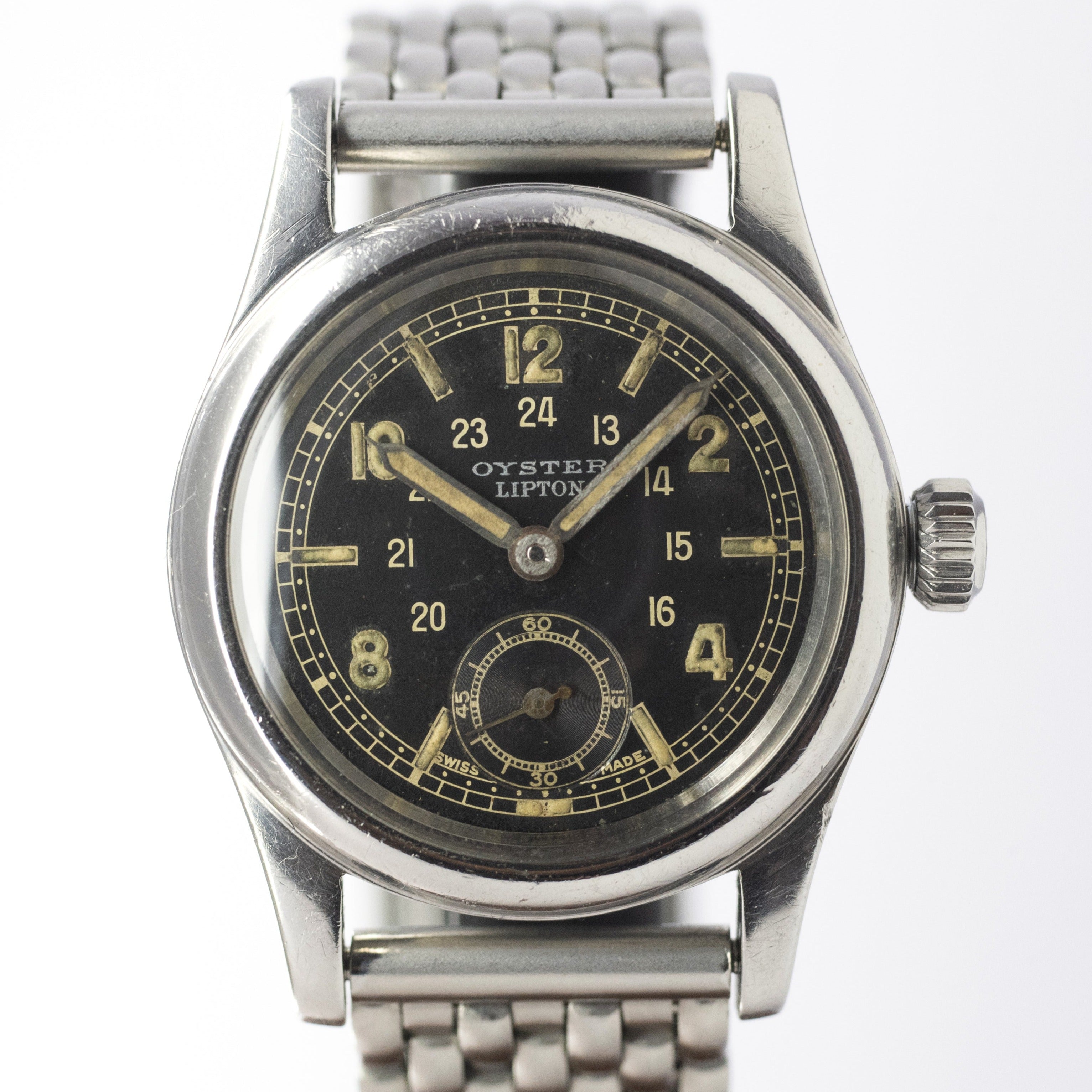 オイスター リプトン オリジナルブラックミラーダイヤル 1945年製
