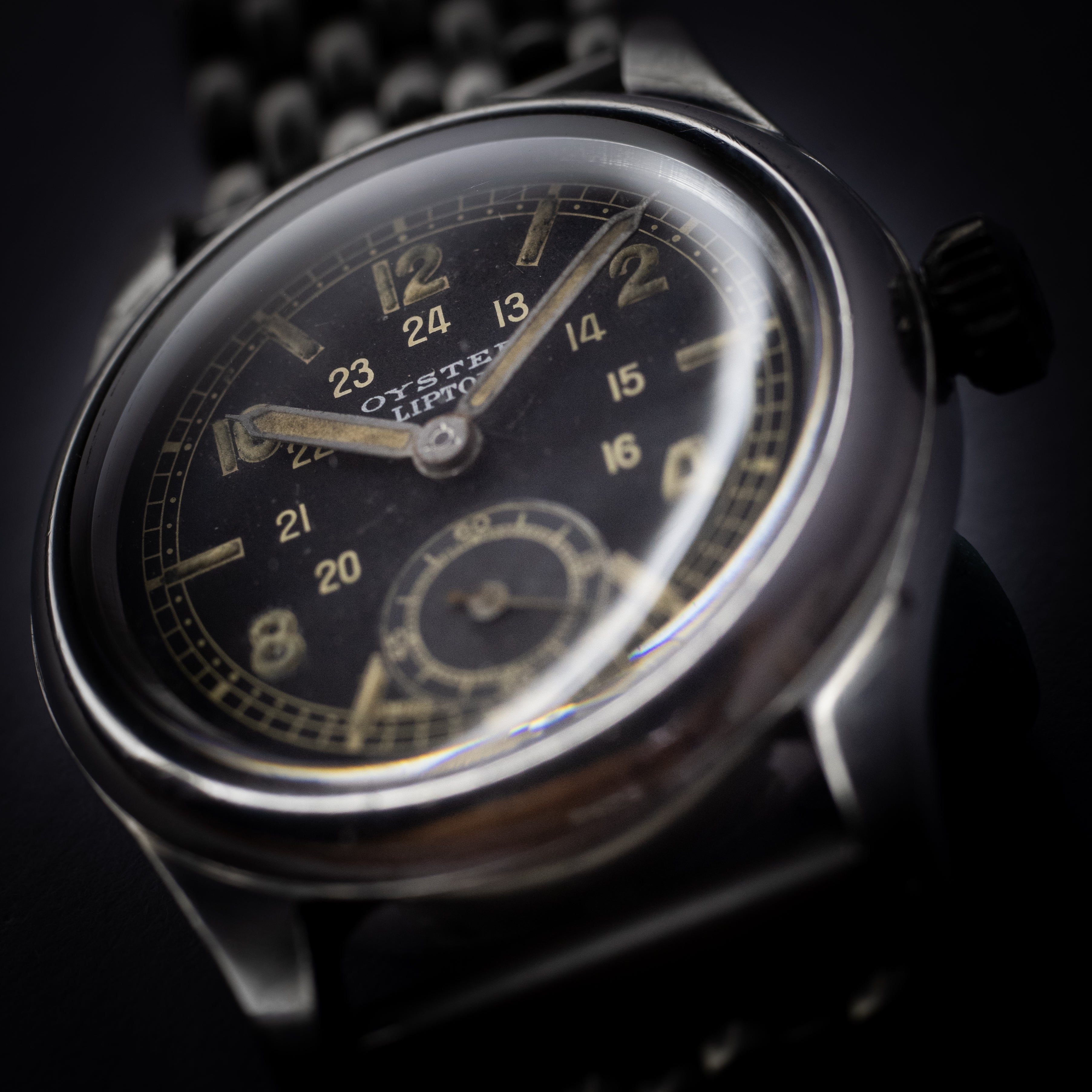 オイスター リプトン オリジナルブラックミラーダイヤル 1945年製