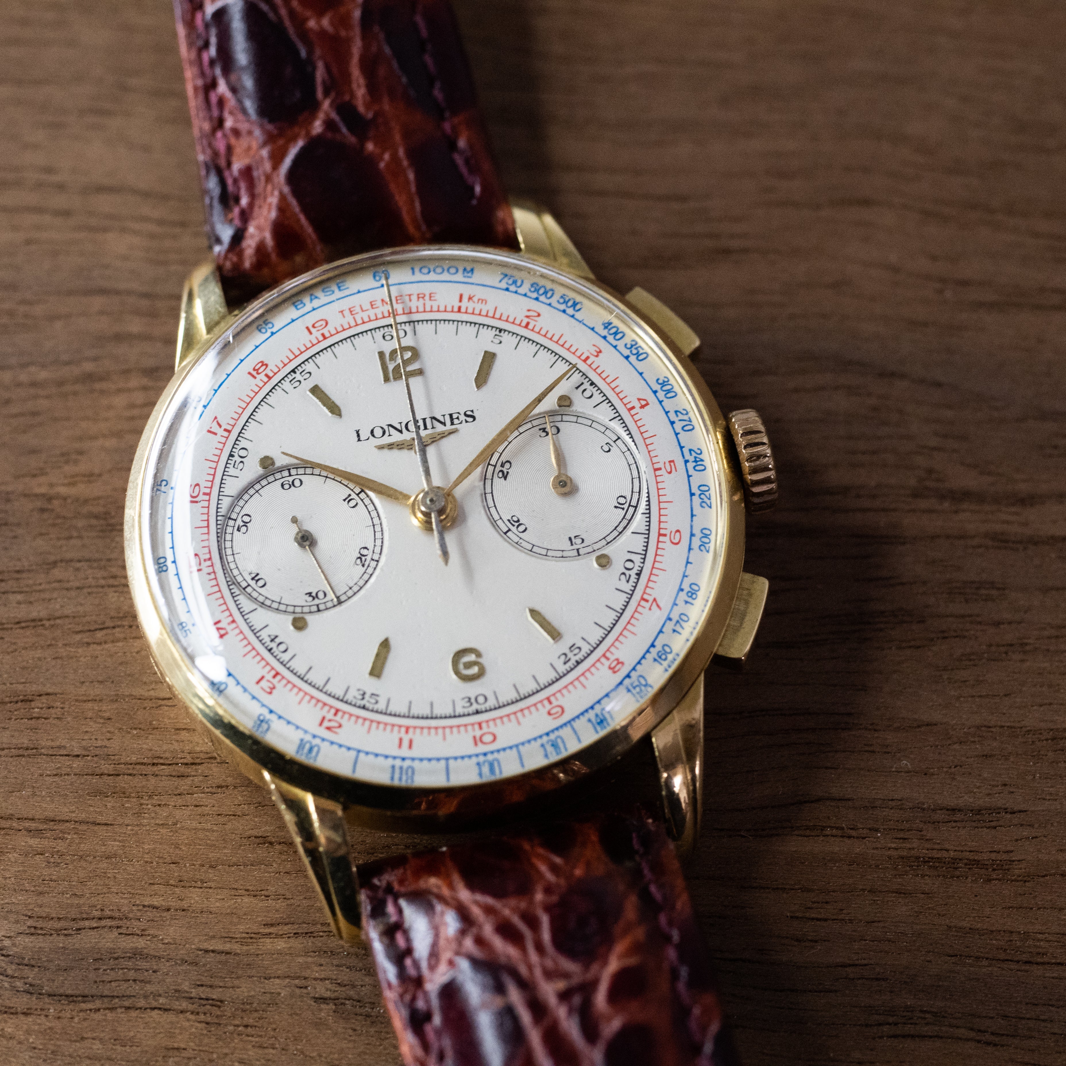 ロンジン 2レジスタークロノグラフ 金無垢 30CH 1940年代