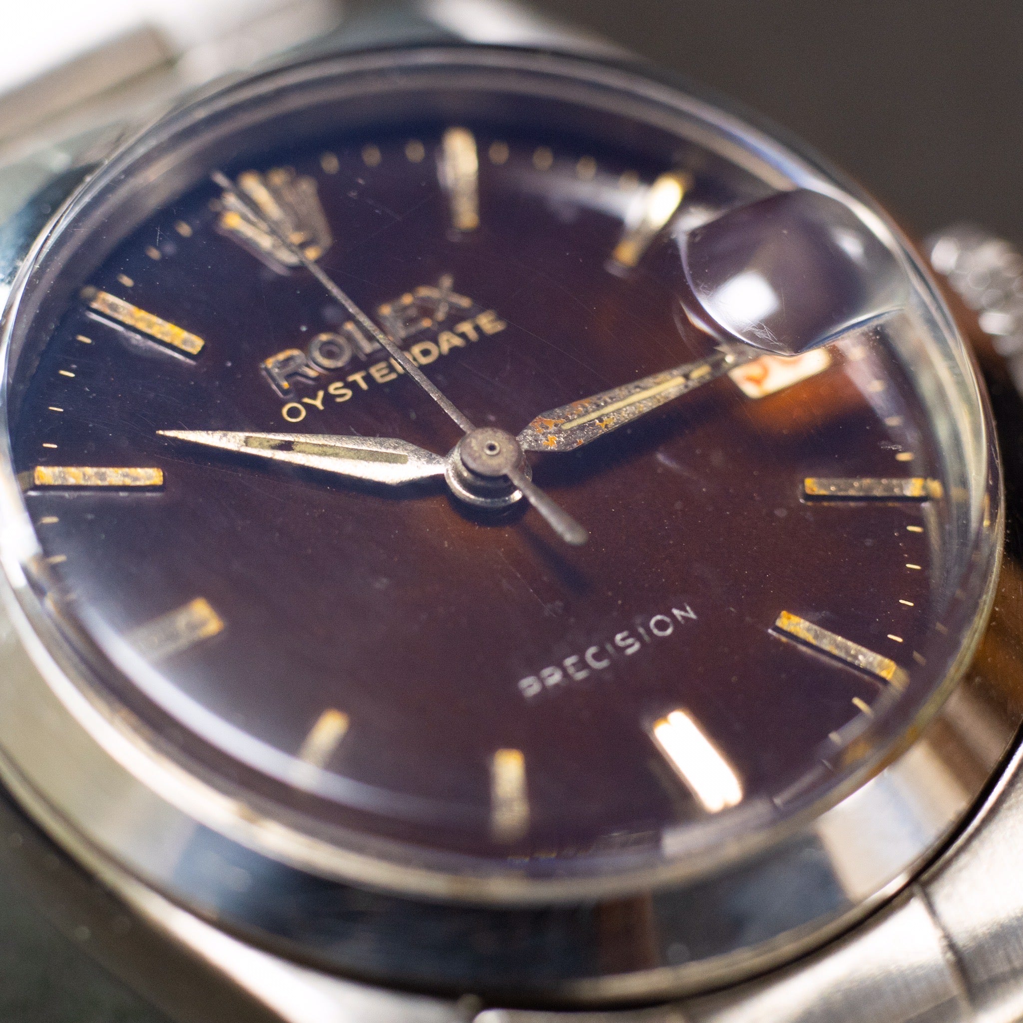 ロレックス オイスターデイト 1957年製 ブラウンミラー Ref.6466