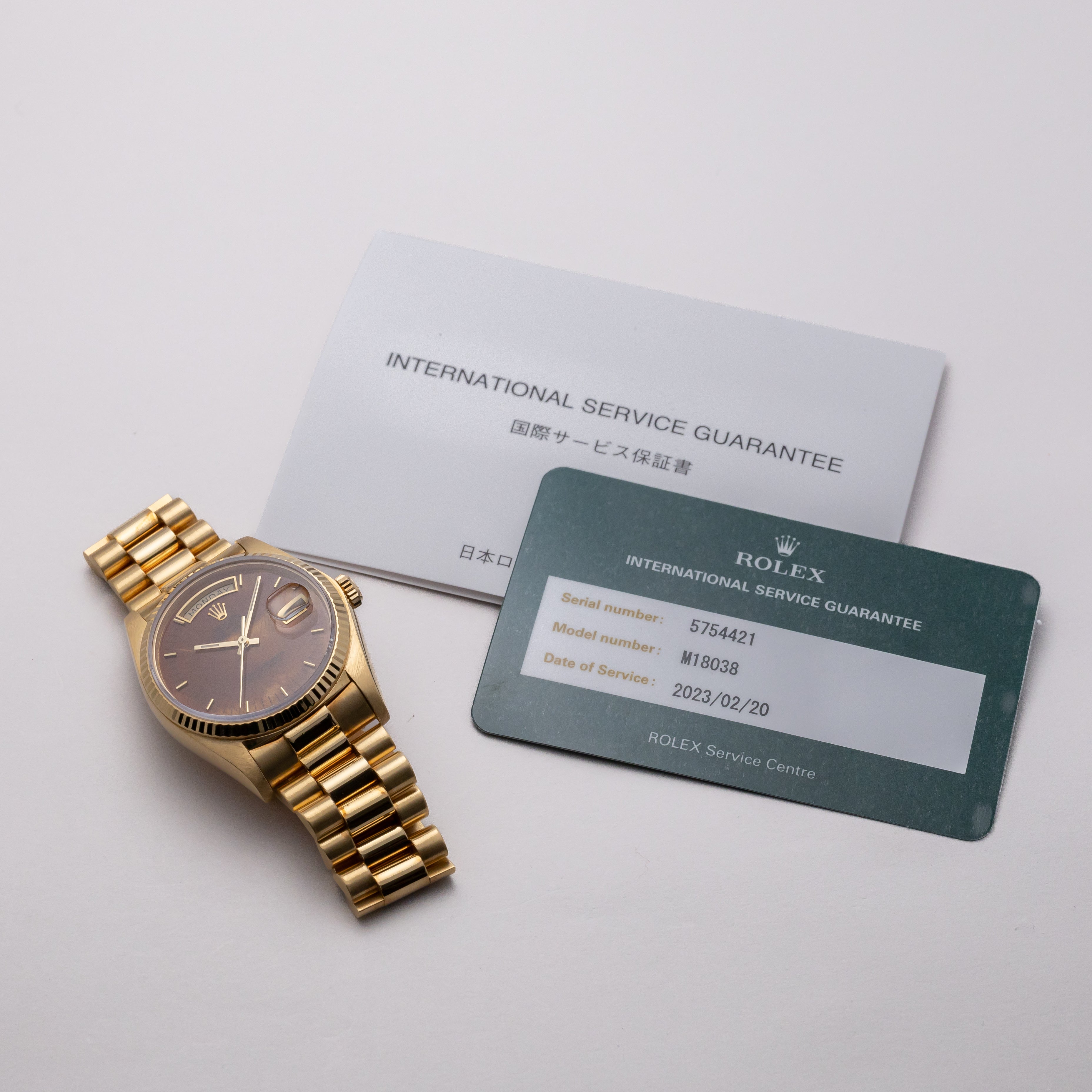 ロレックス 1978年製 デイデイト Ref.18038 マホガニーダイアル 18KYG