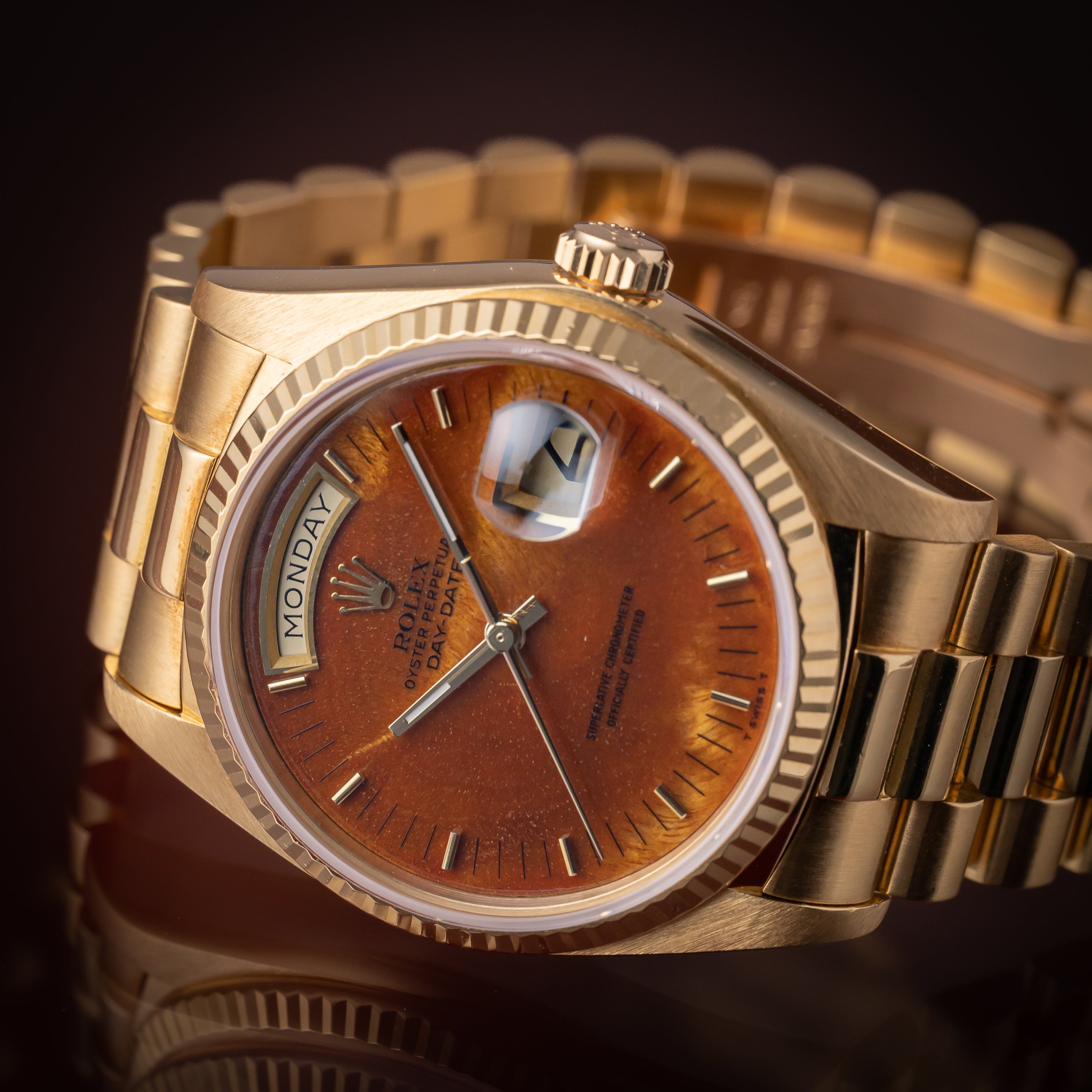 ロレックス 1978年製 デイデイト Ref.18038 マホガニーダイアル 18KYG