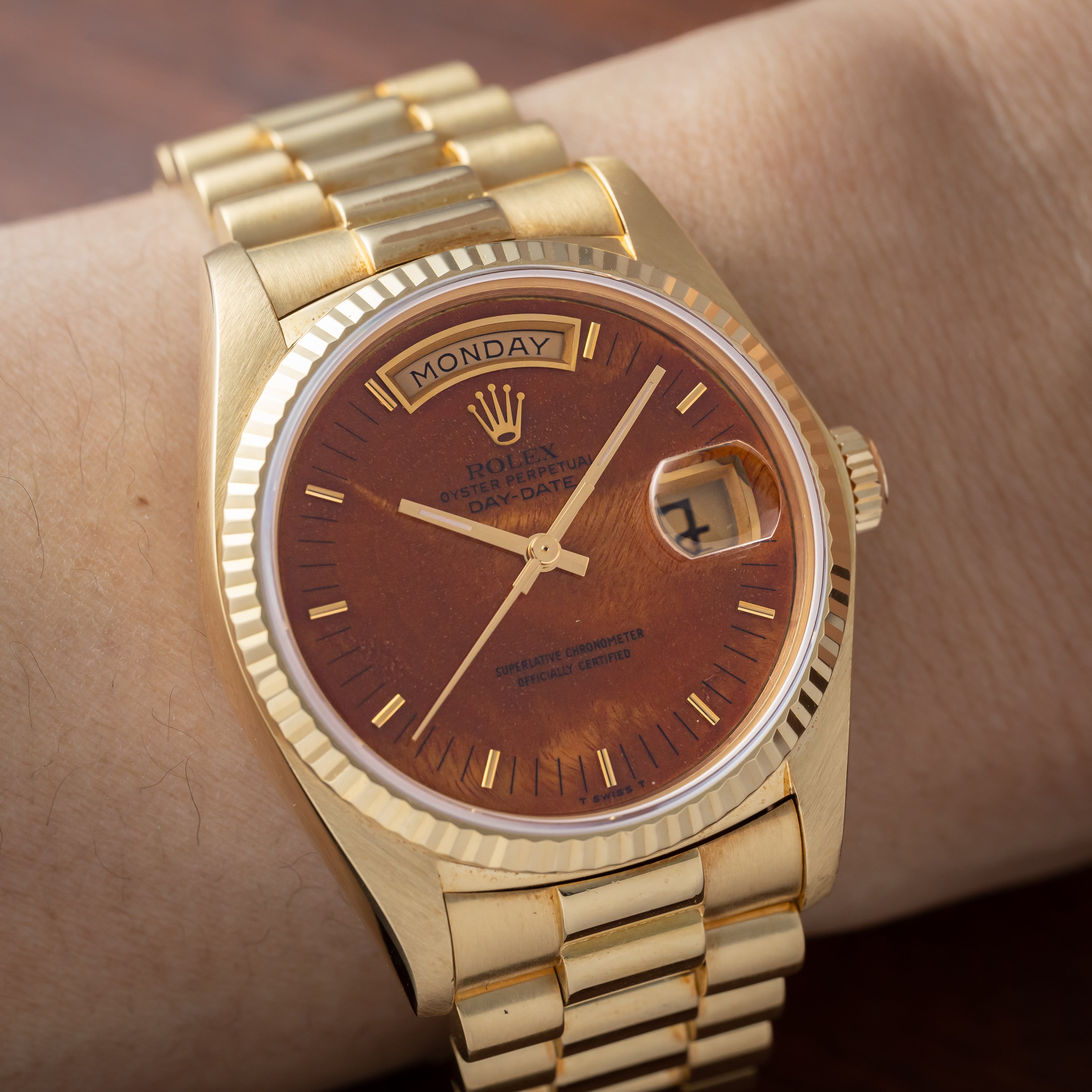 ロレックス 1978年製 デイデイト Ref.18038 マホガニーダイアル 18KYG