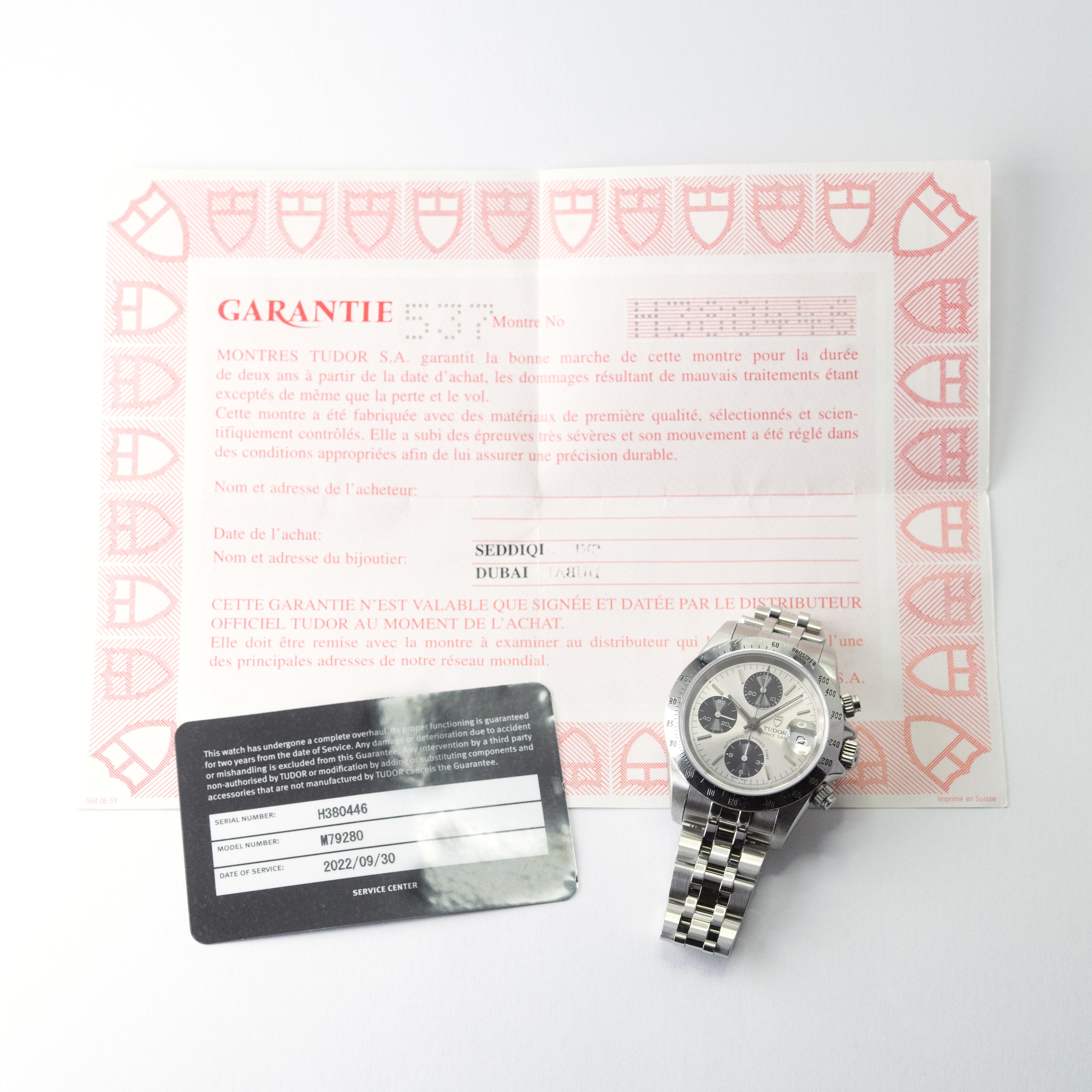 TUDOR クロノタイム 2002年製 Ref.79280 パンダ文字盤 ギャラ、メーカー修理保証付き