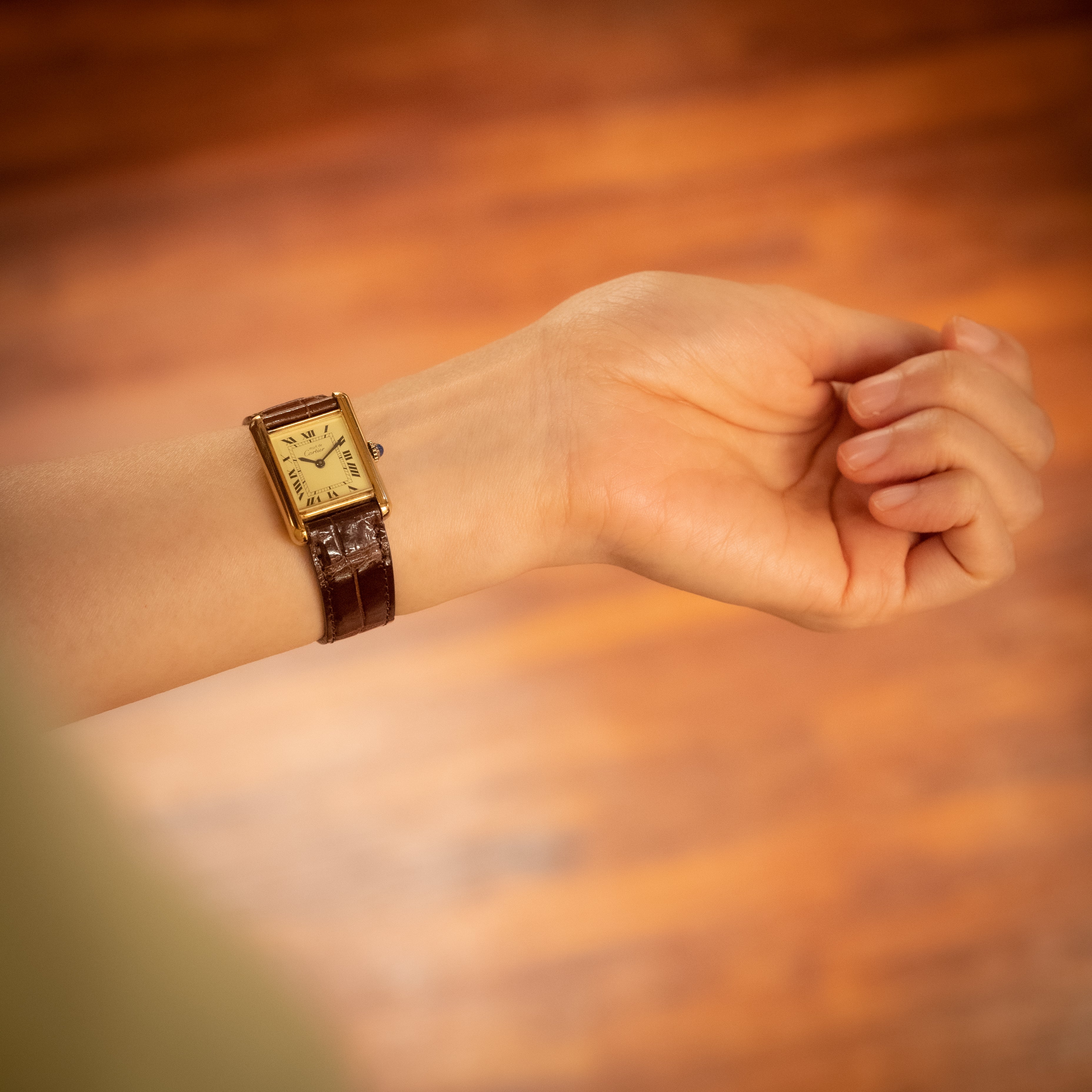 カルティエ マストタンク 1980年代 アイボリーローマン 尾錠付き