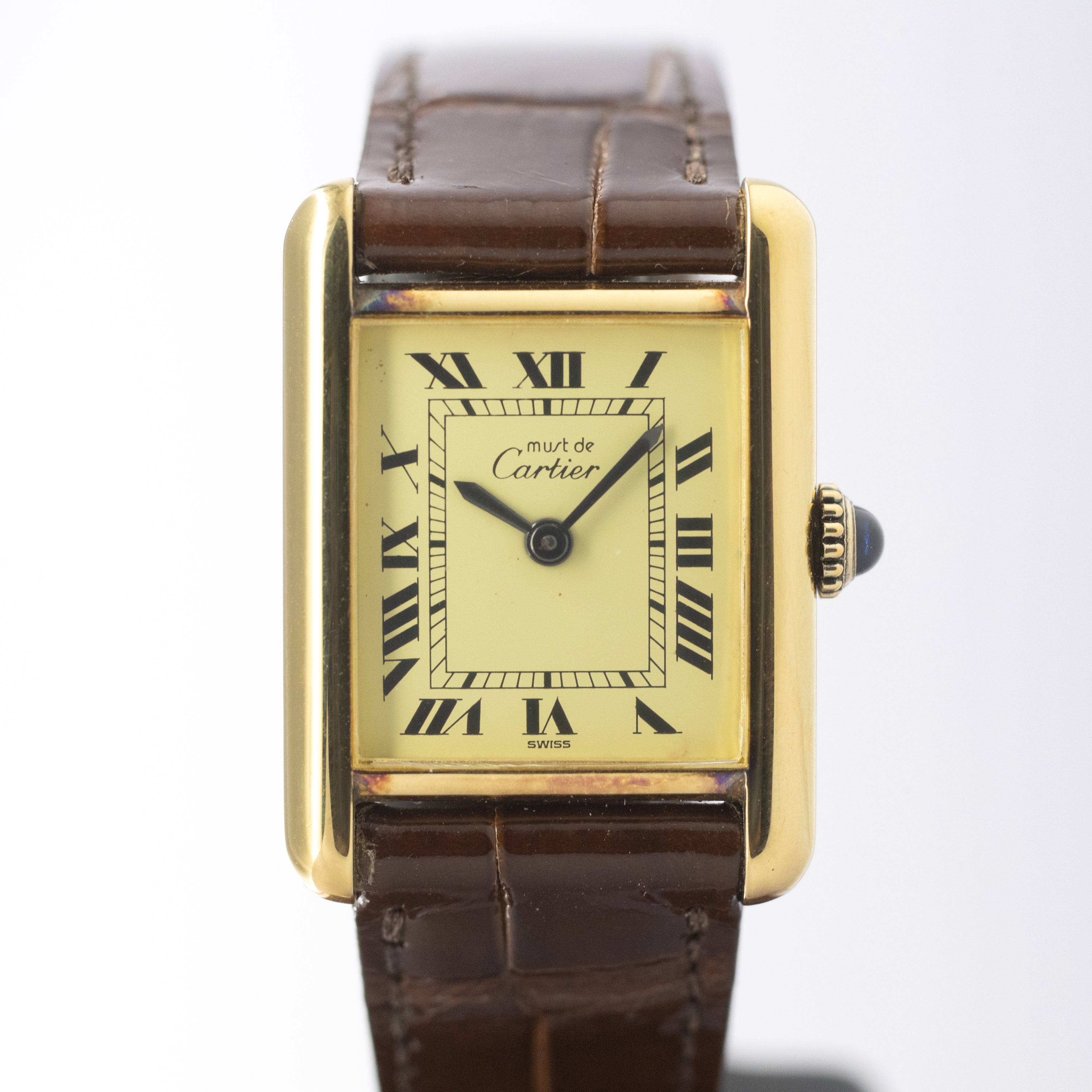 カルティエ マストタンク 1980年代 アイボリーローマン 尾錠付き