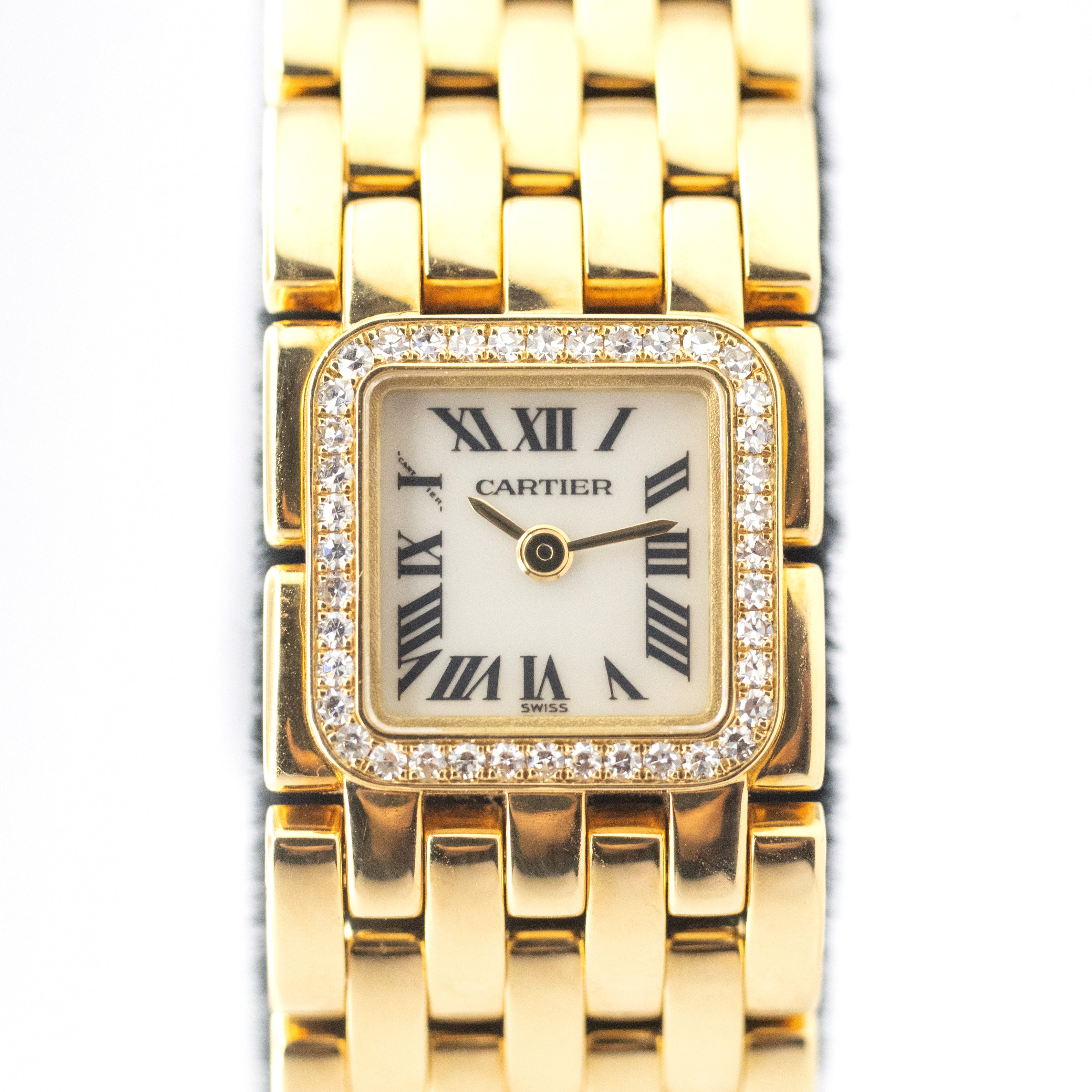 カルティエ ミニ パンテール リュバン18Kダイヤ シェルダイヤル 2000年代