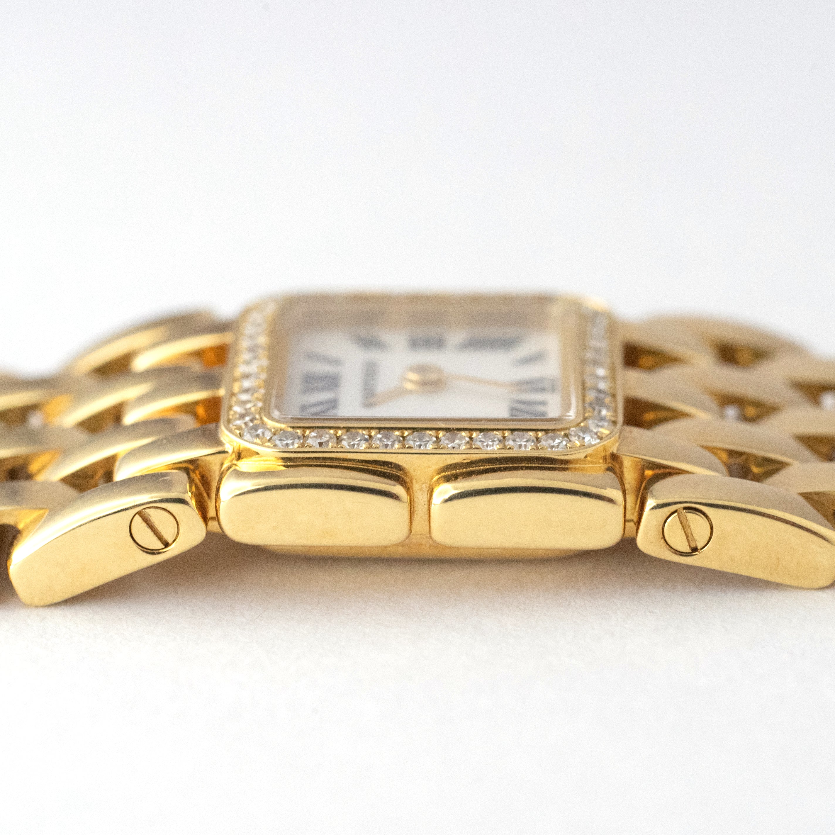 カルティエ ミニ パンテール リュバン18Kダイヤ シェルダイヤル 2000年代