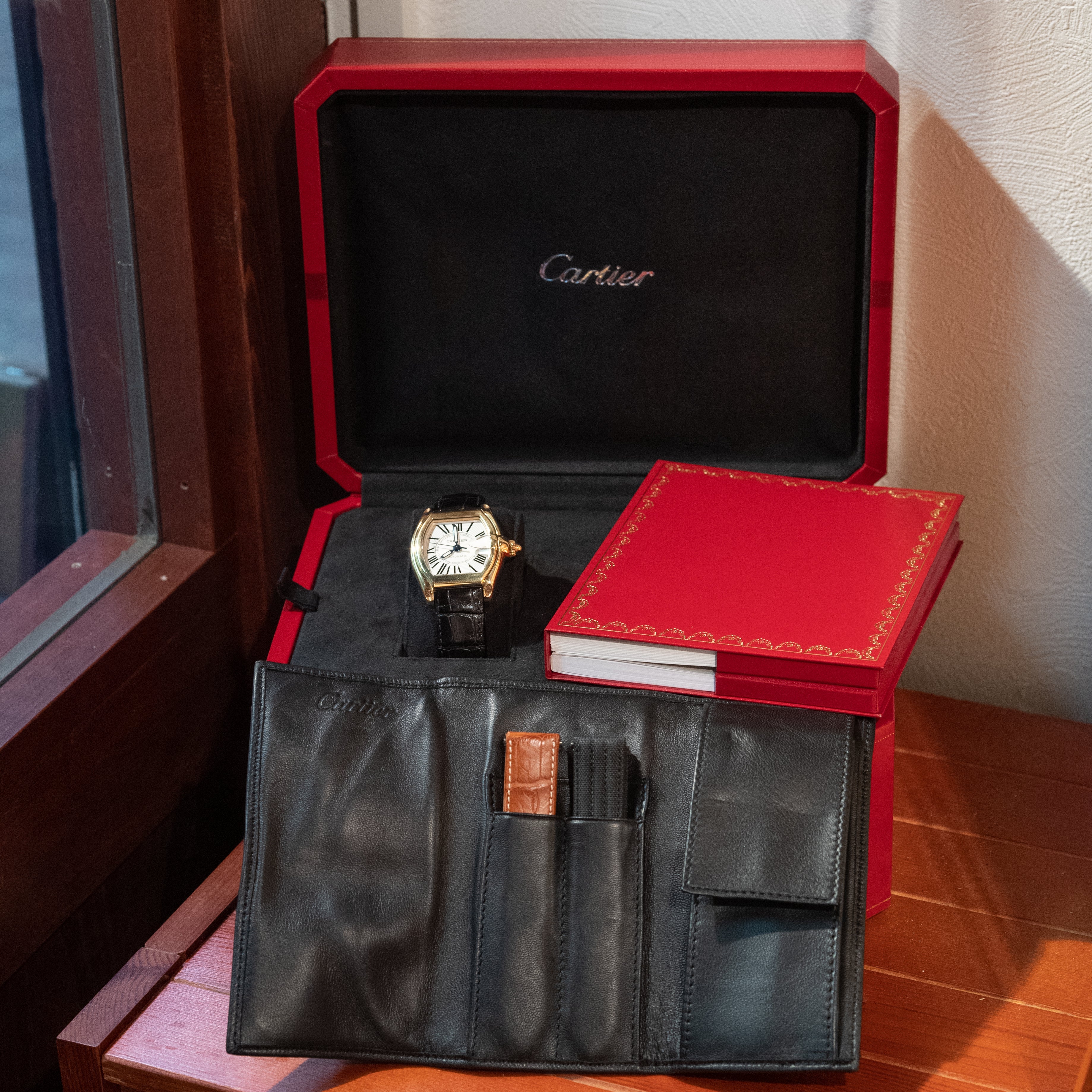 カルティエ ロードスターLM18KYG 箱ギャラ付き