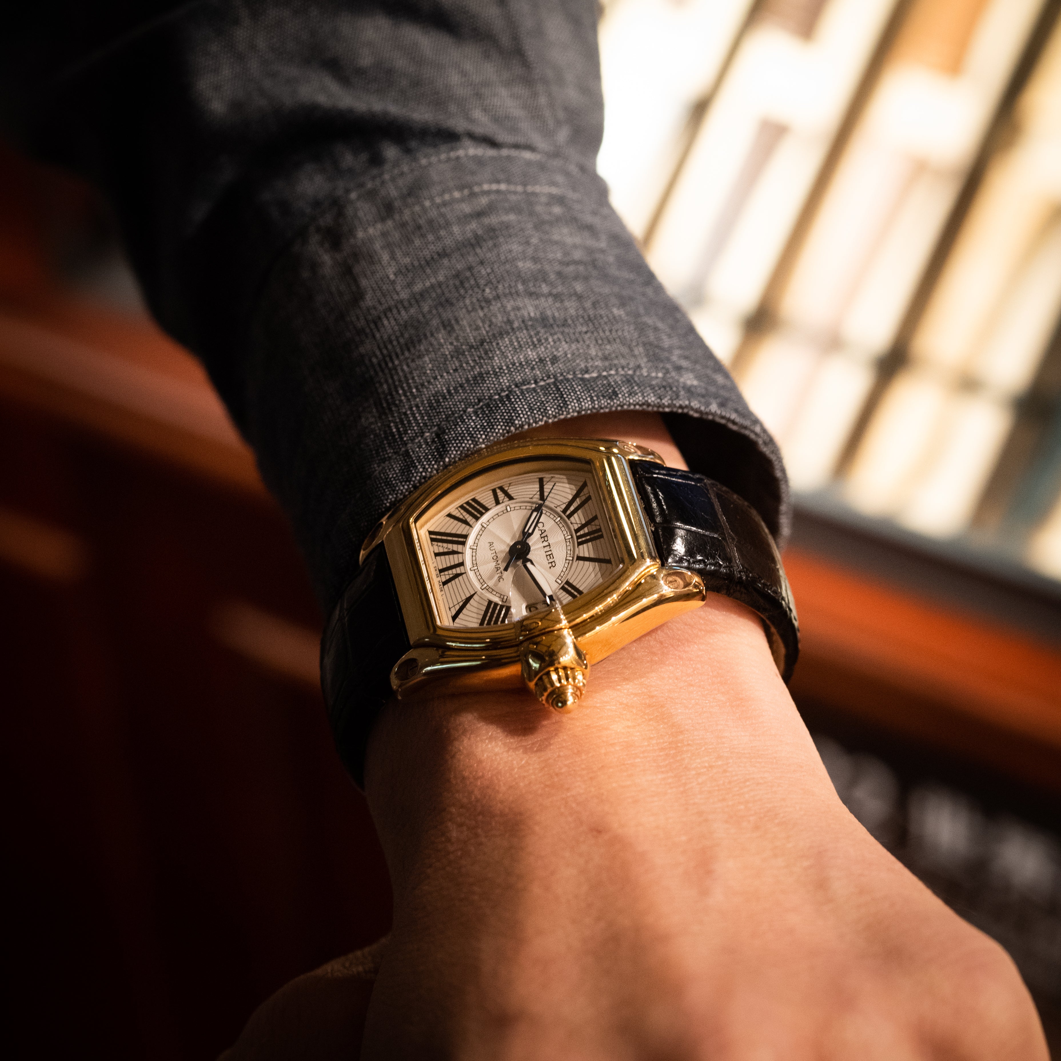 カルティエ ロードスターLM18KYG 箱ギャラ付き