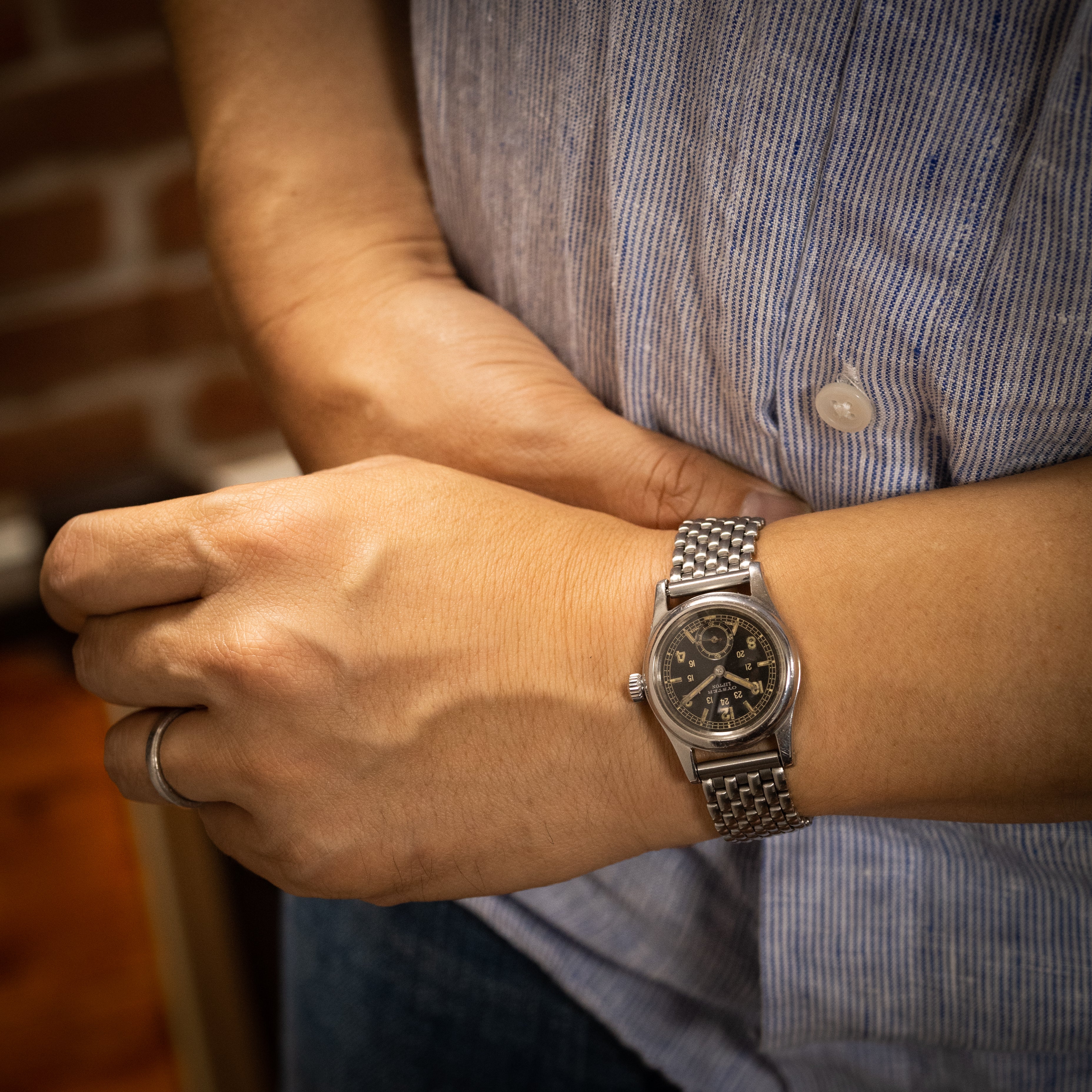 オイスター リプトン オリジナルブラックミラーダイヤル 1945年製