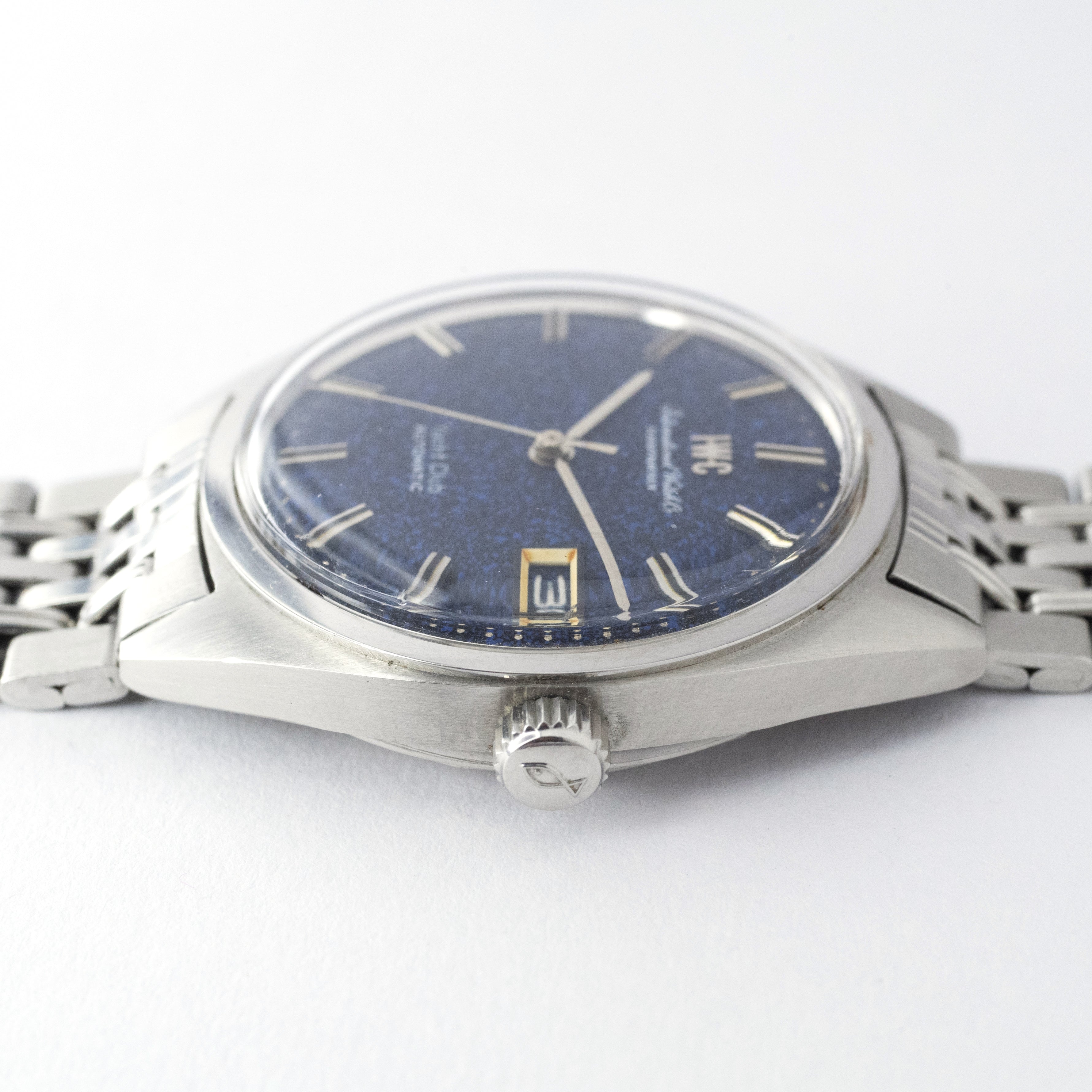 IWCヨットクラブ ブルーマーブル 1969年製 純正ステンレスブレス