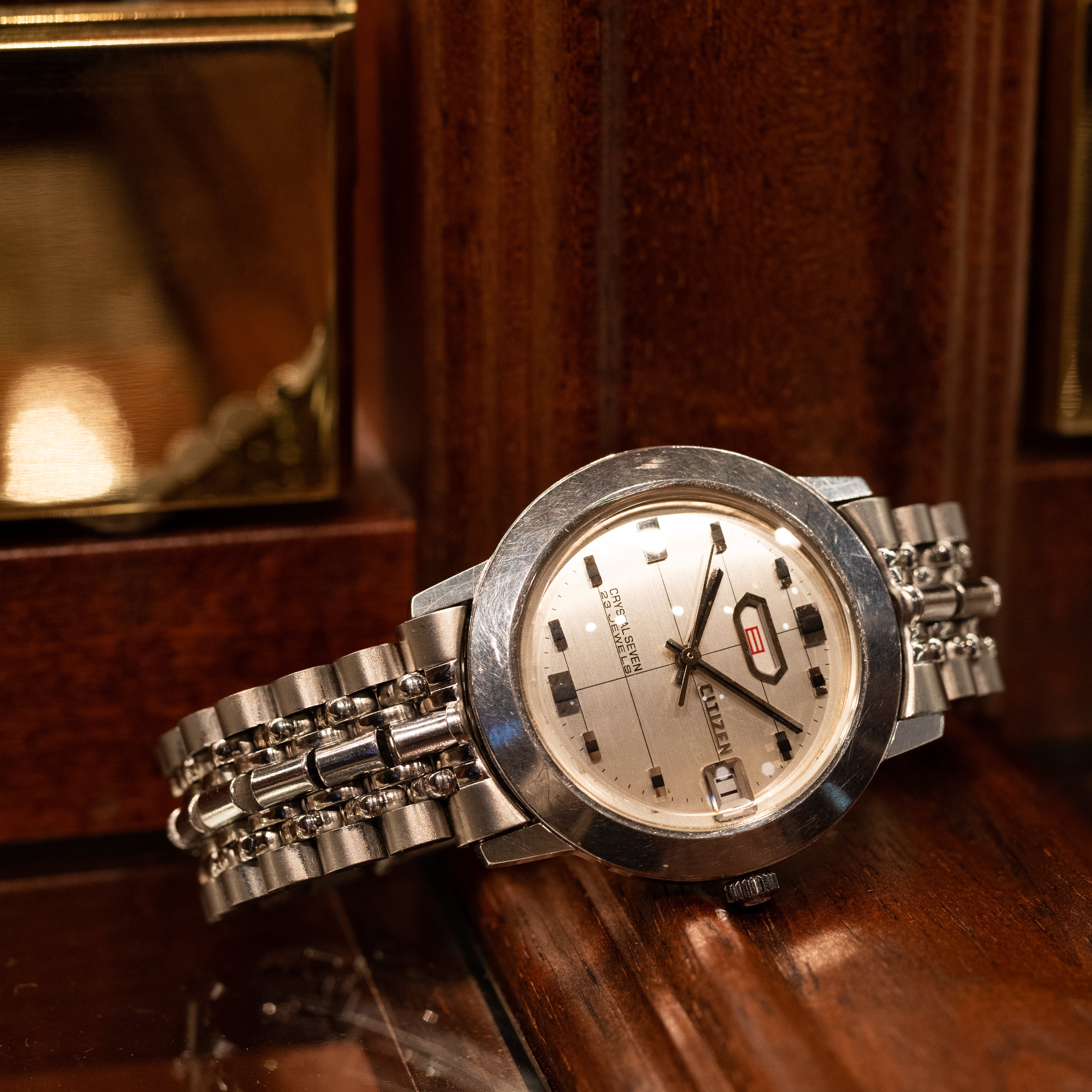 シチズン クリスタルセブン 1967年製 デイデイト スネークブレスブレスのみ