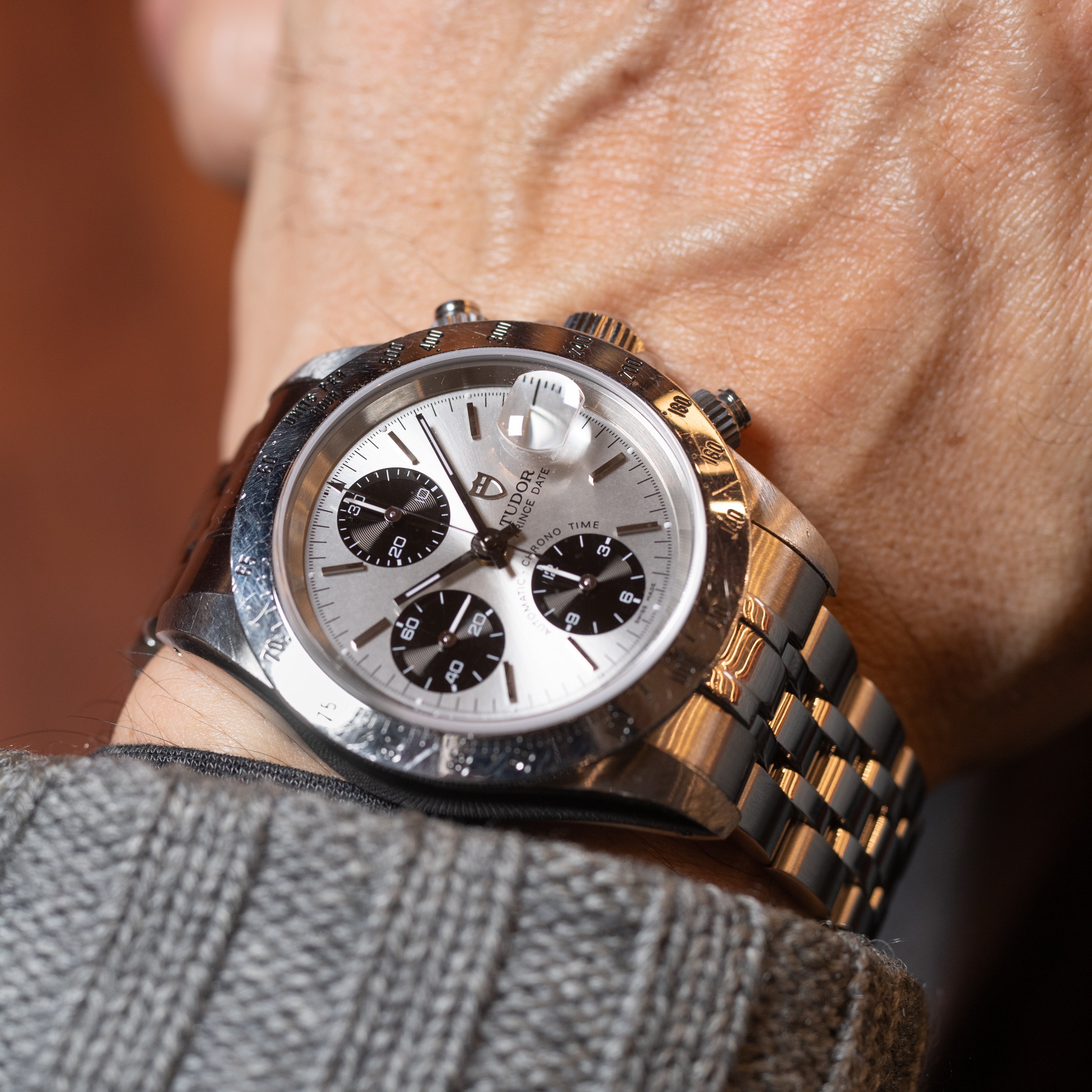 TUDOR クロノタイム 2002年製 Ref.79280 パンダ文字盤 ギャラ、メーカー修理保証付き