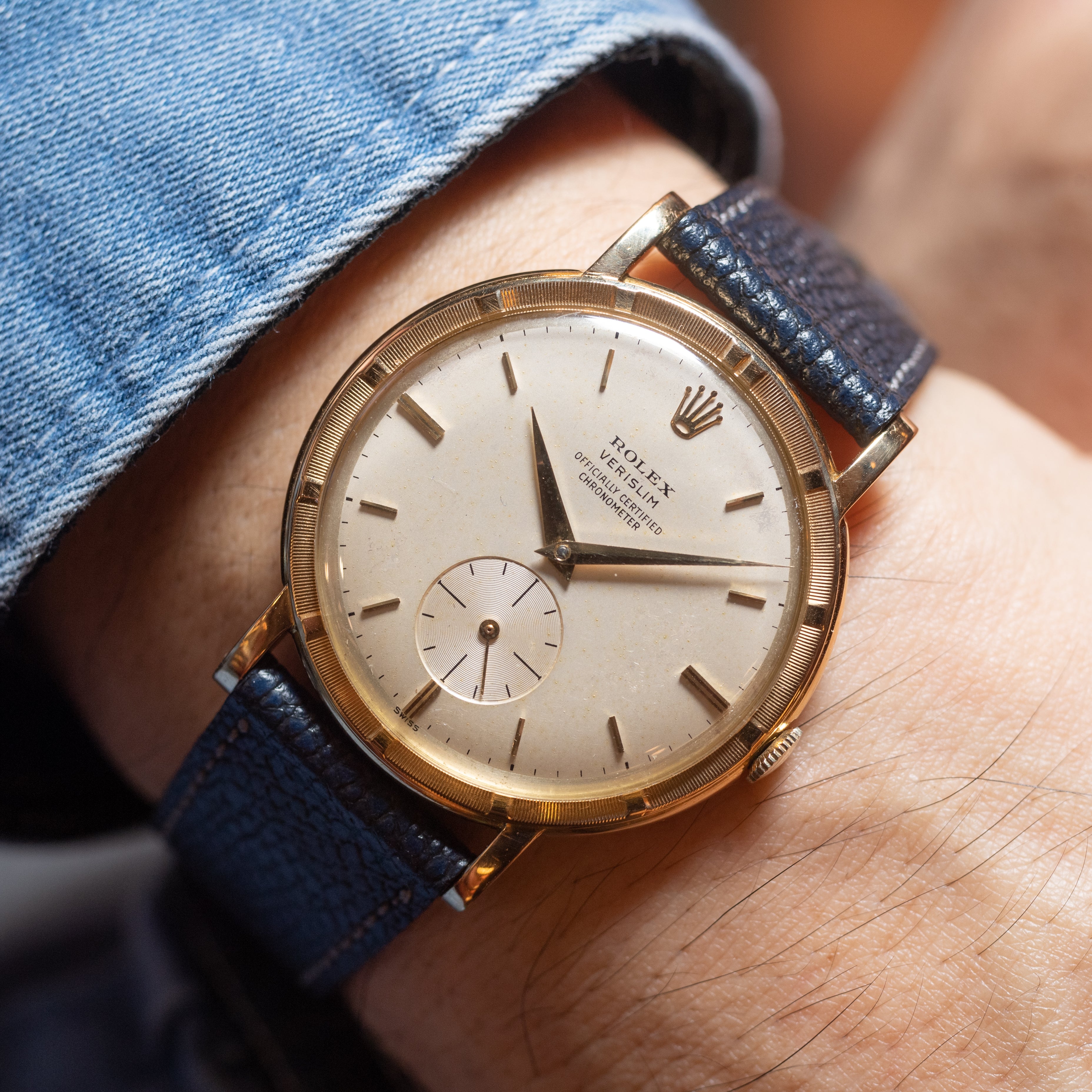 ロレックス 18金無垢VERISLIM 1960年代製 Ref.9164 王冠尾錠 クロノメーター